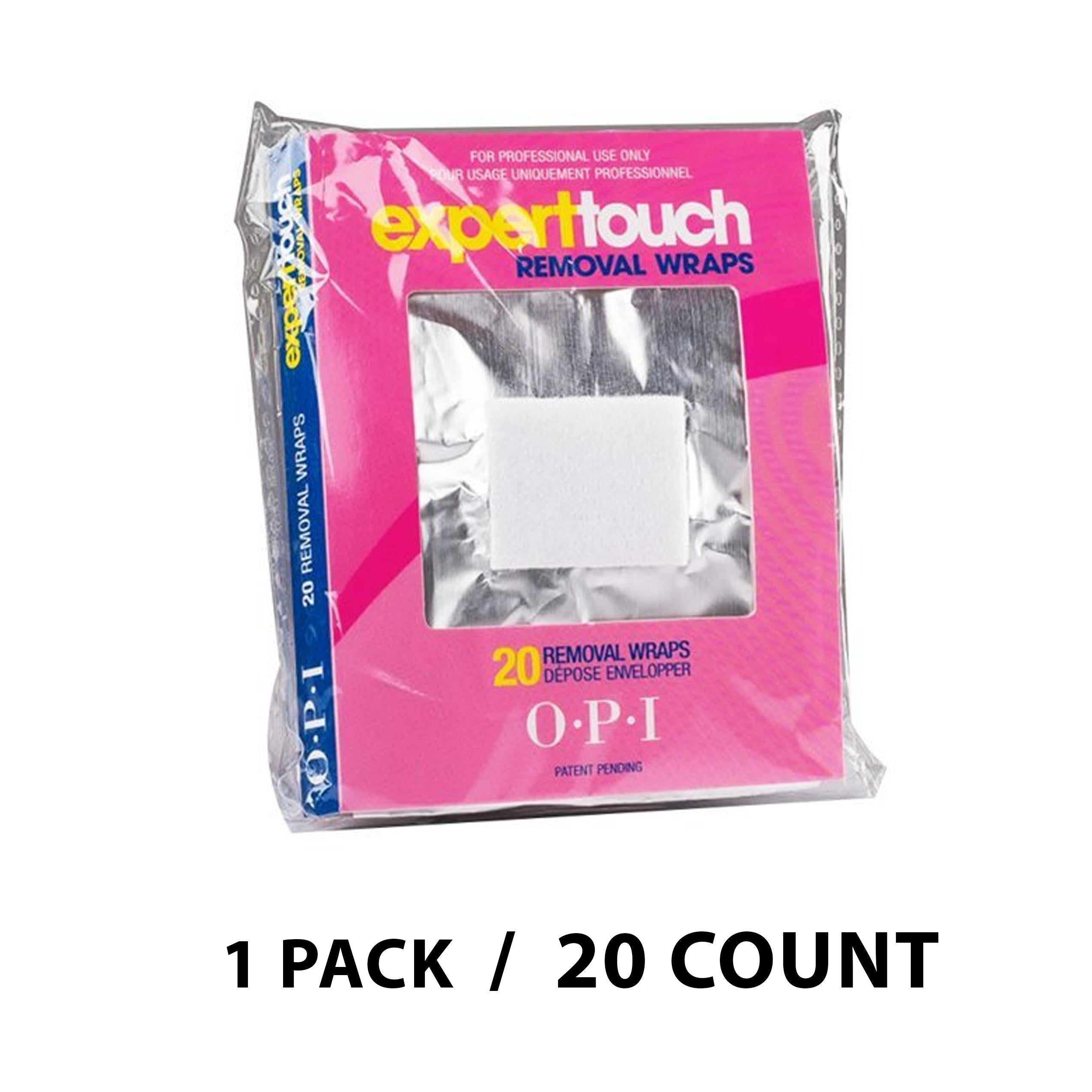 OPI Expert Touch Removal Wraps - 1 Pack / 20 Count - Professional Care