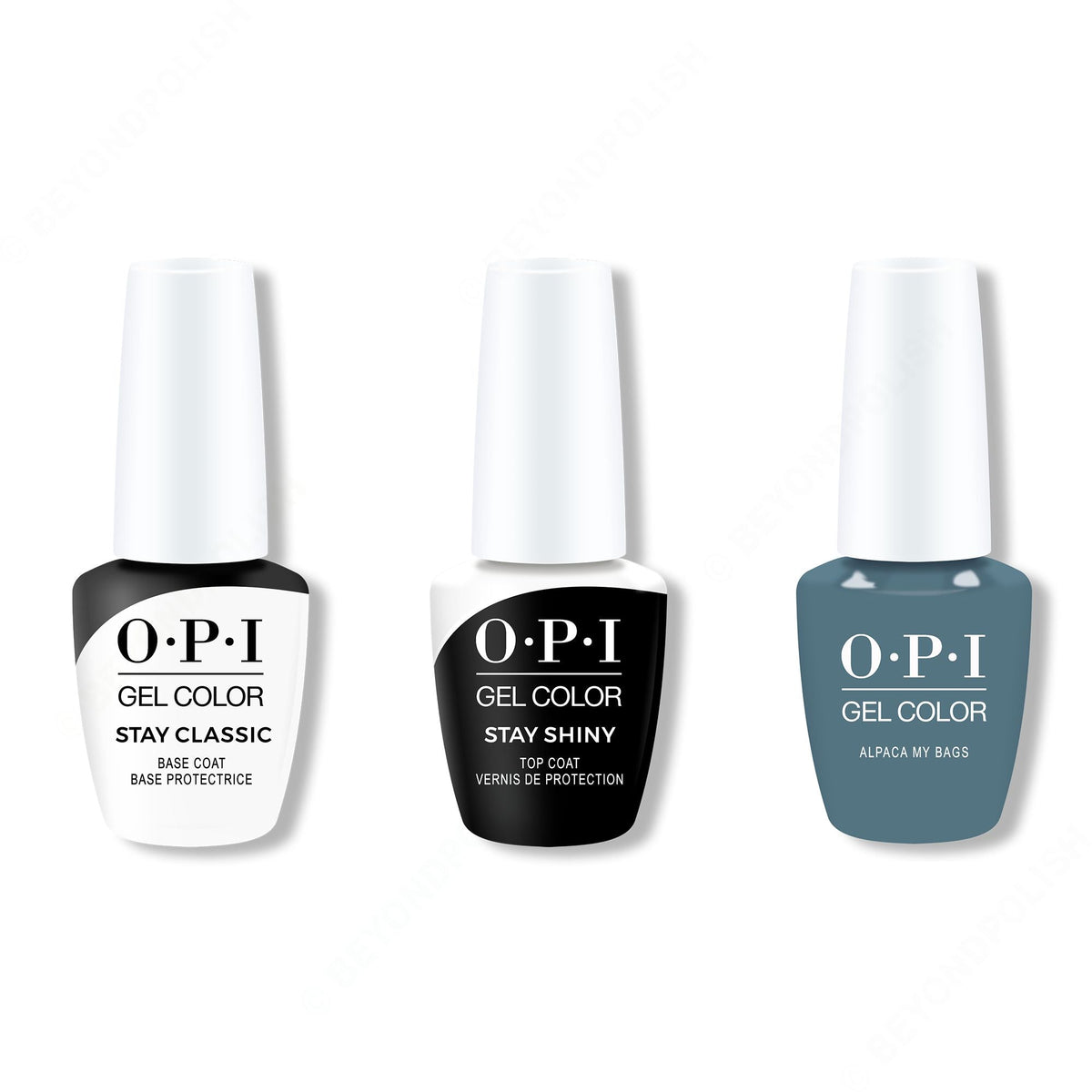 OPI GelColor Combo - Stay Classic Base, Shiny Top & Alpaca My Bags - Professional Care