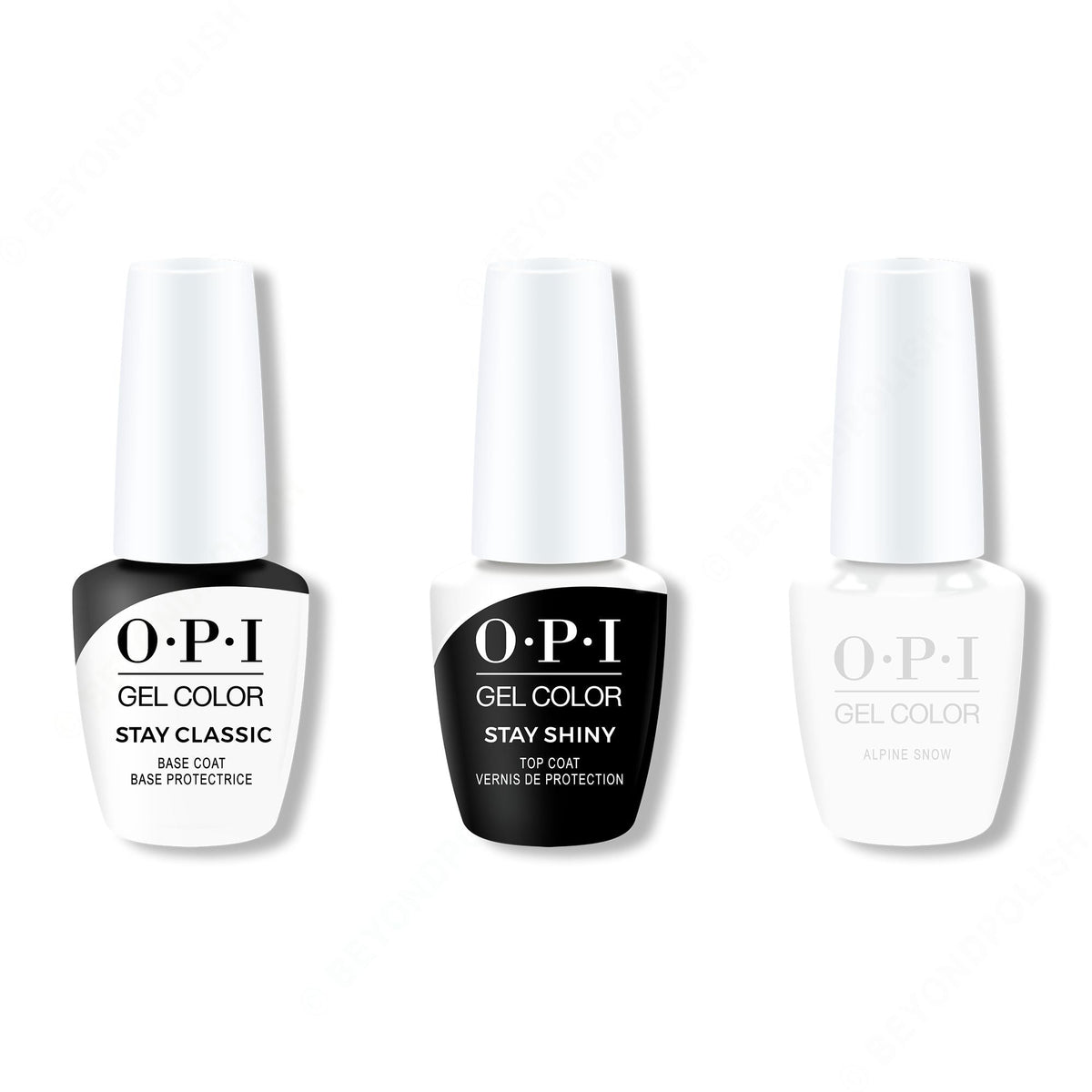 OPI GelColor Combo - Stay Classic Base, Shiny Top & Alpine Snow - Professional Care