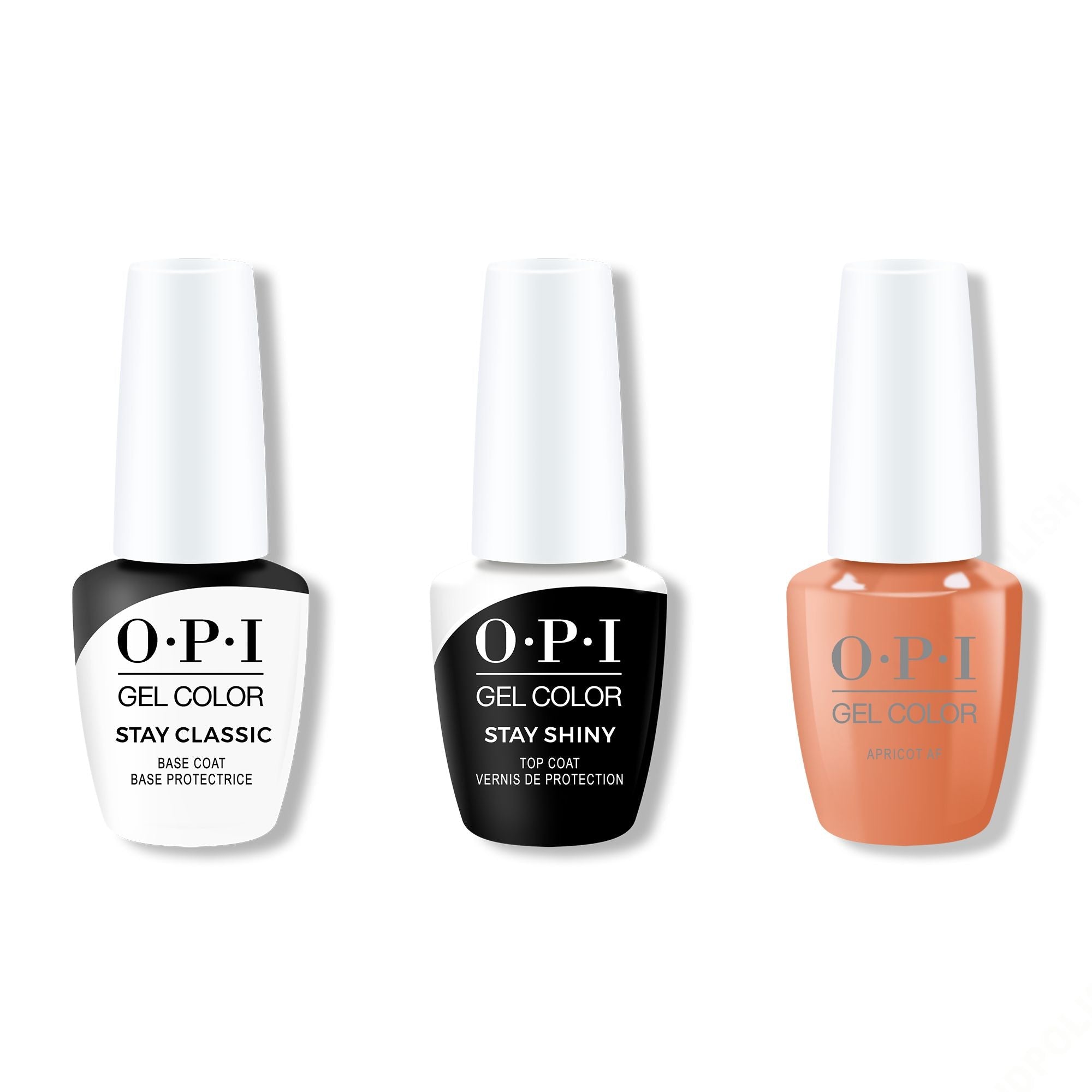 OPI GelColor Combo - Stay Classic Base, Shiny Top & Apricot AF - Professional Care