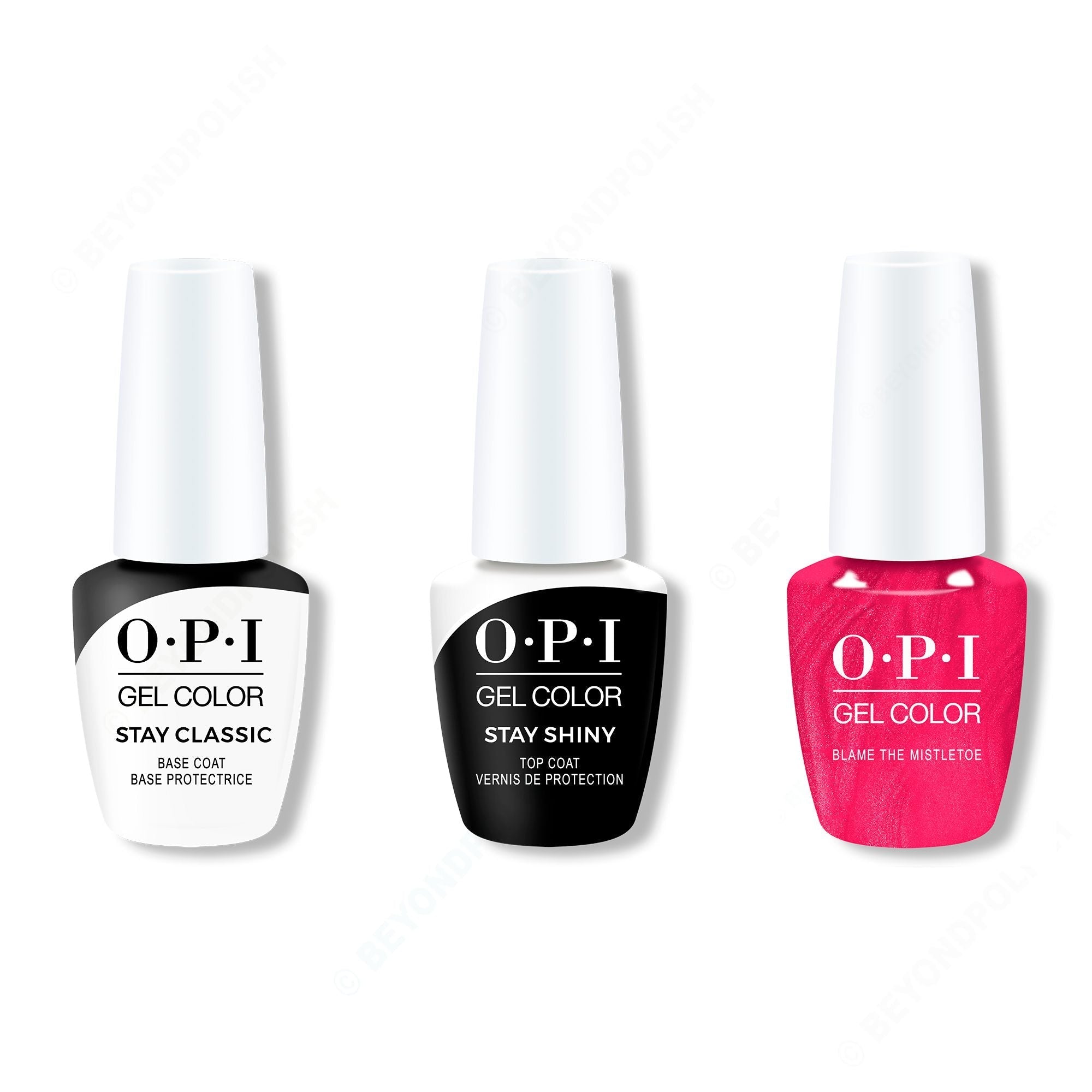 OPI GelColor Combo - Stay Classic Base, Shiny Top & Blame the Mistletoe - Professional Care