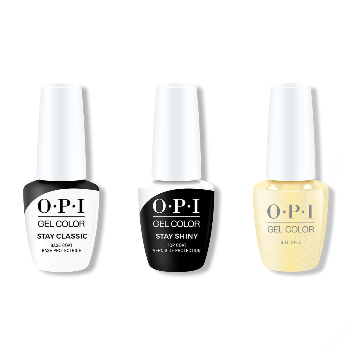 OPI GelColor Combo - Stay Classic Base, Shiny Top & Buttafly - Professional Care