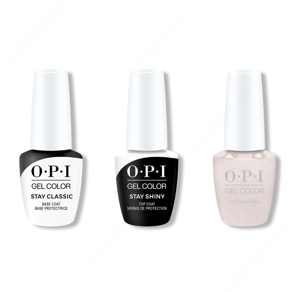 OPI GelColor Combo - Stay Classic Base, Shiny Top & Chiffon My Mind - Professional Care