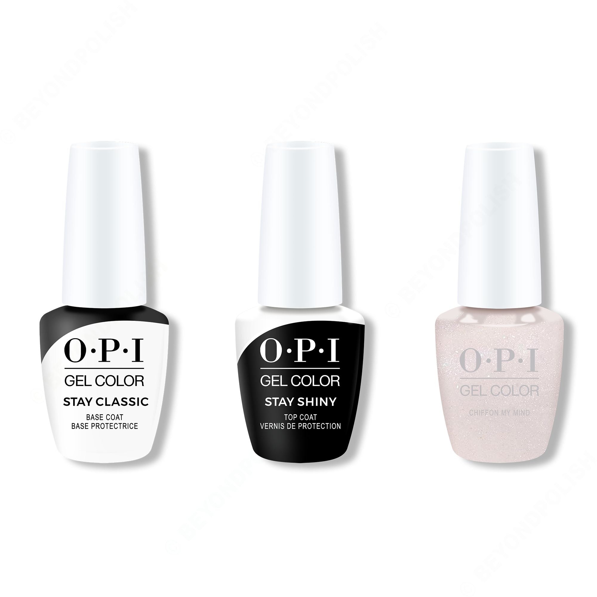 OPI GelColor Combo - Stay Classic Base, Shiny Top & Chiffon My Mind - Professional Care
