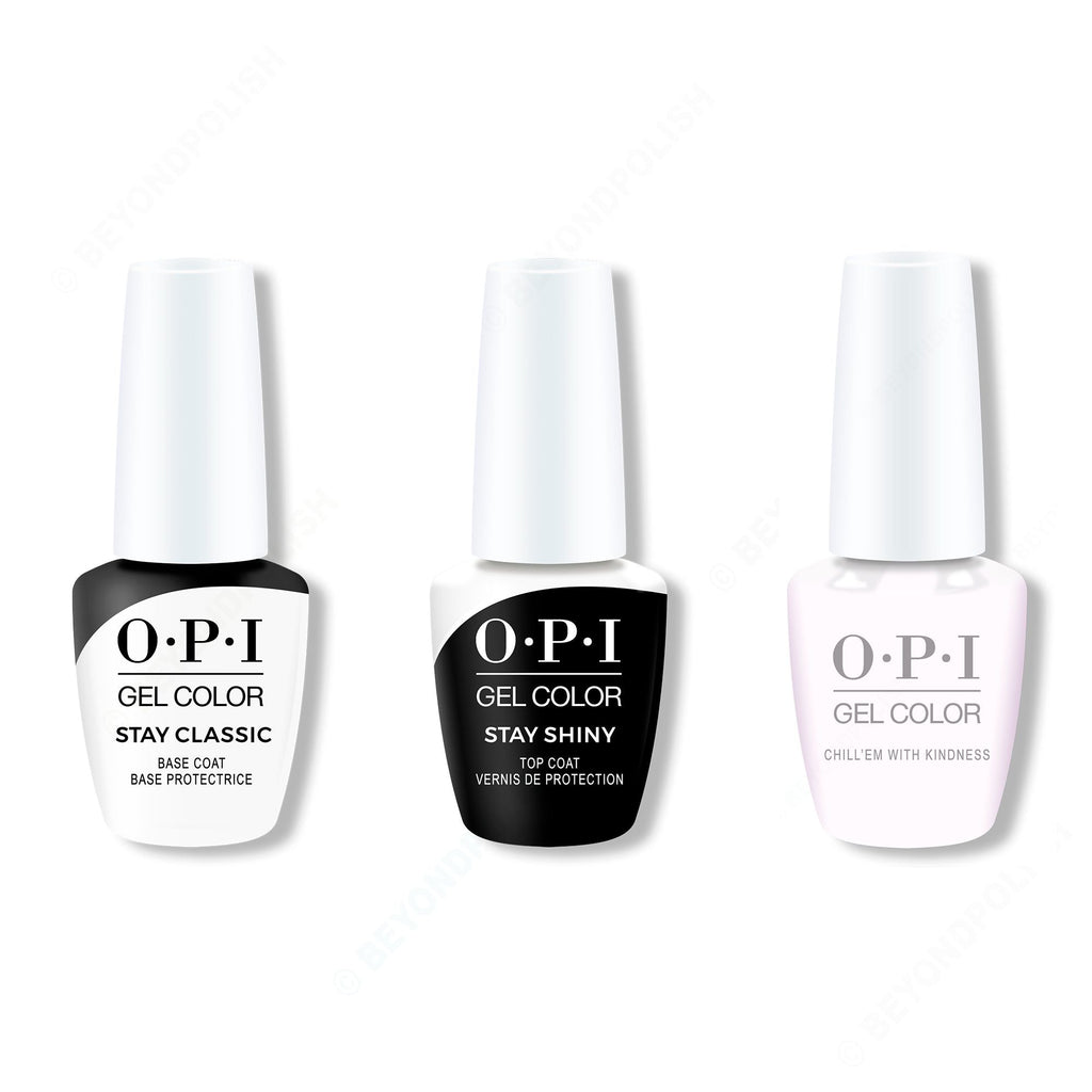 OPI GelColor Combo - Stay Classic Base, Shiny Top & Chill 'Em With Kindness - Professional Care