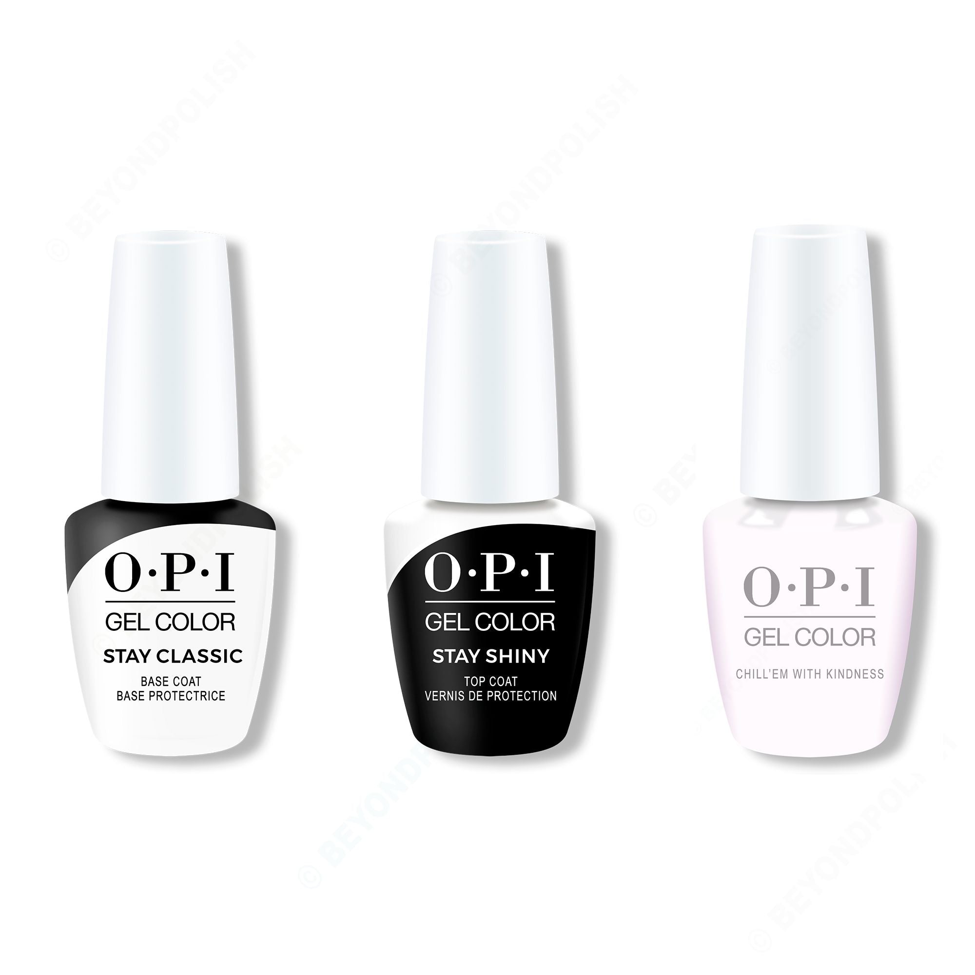 OPI GelColor Combo - Stay Classic Base, Shiny Top & Chill 'Em With Kindness - Professional Care