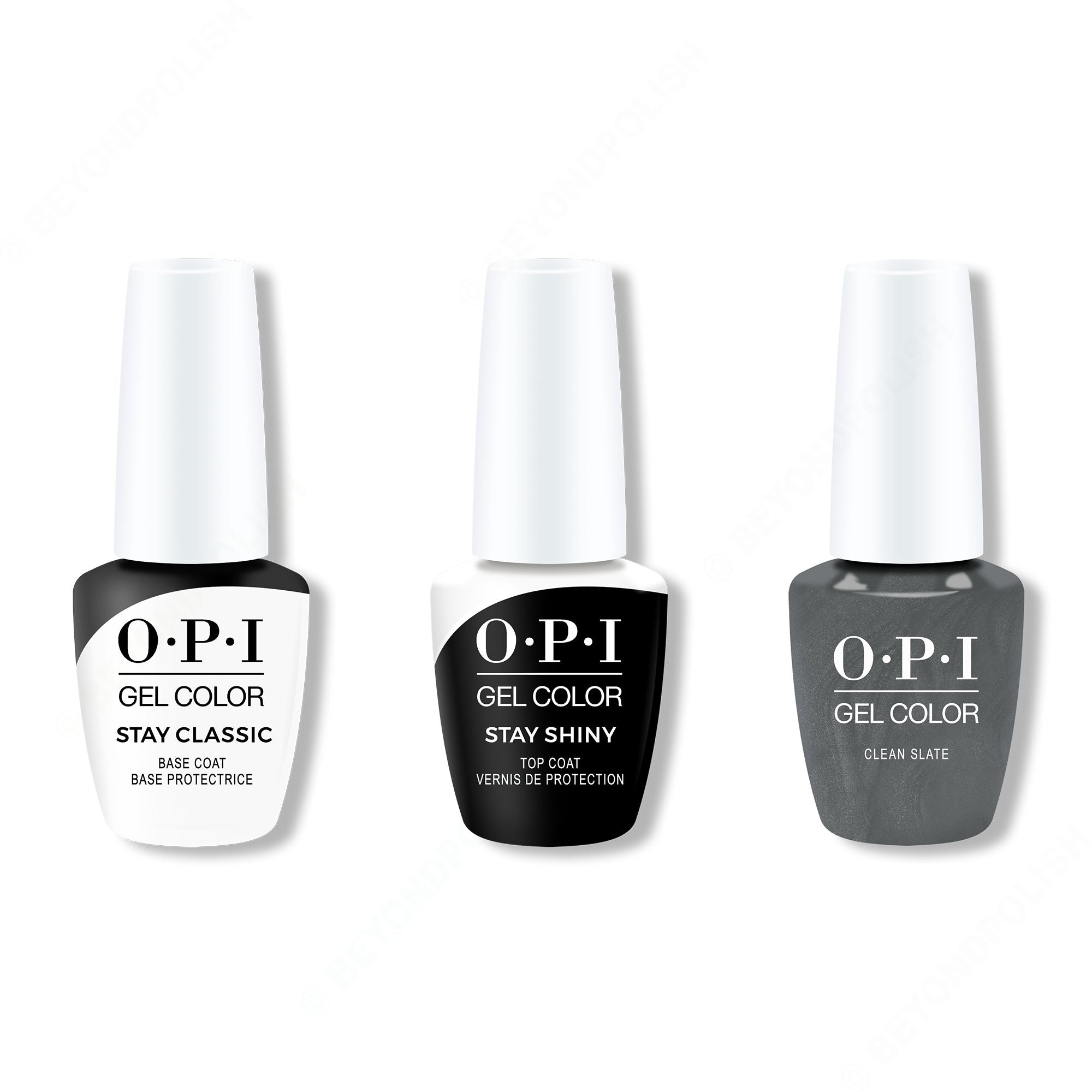 OPI GelColor Combo - Stay Classic Base, Shiny Top & Clean Slate - Professional Care