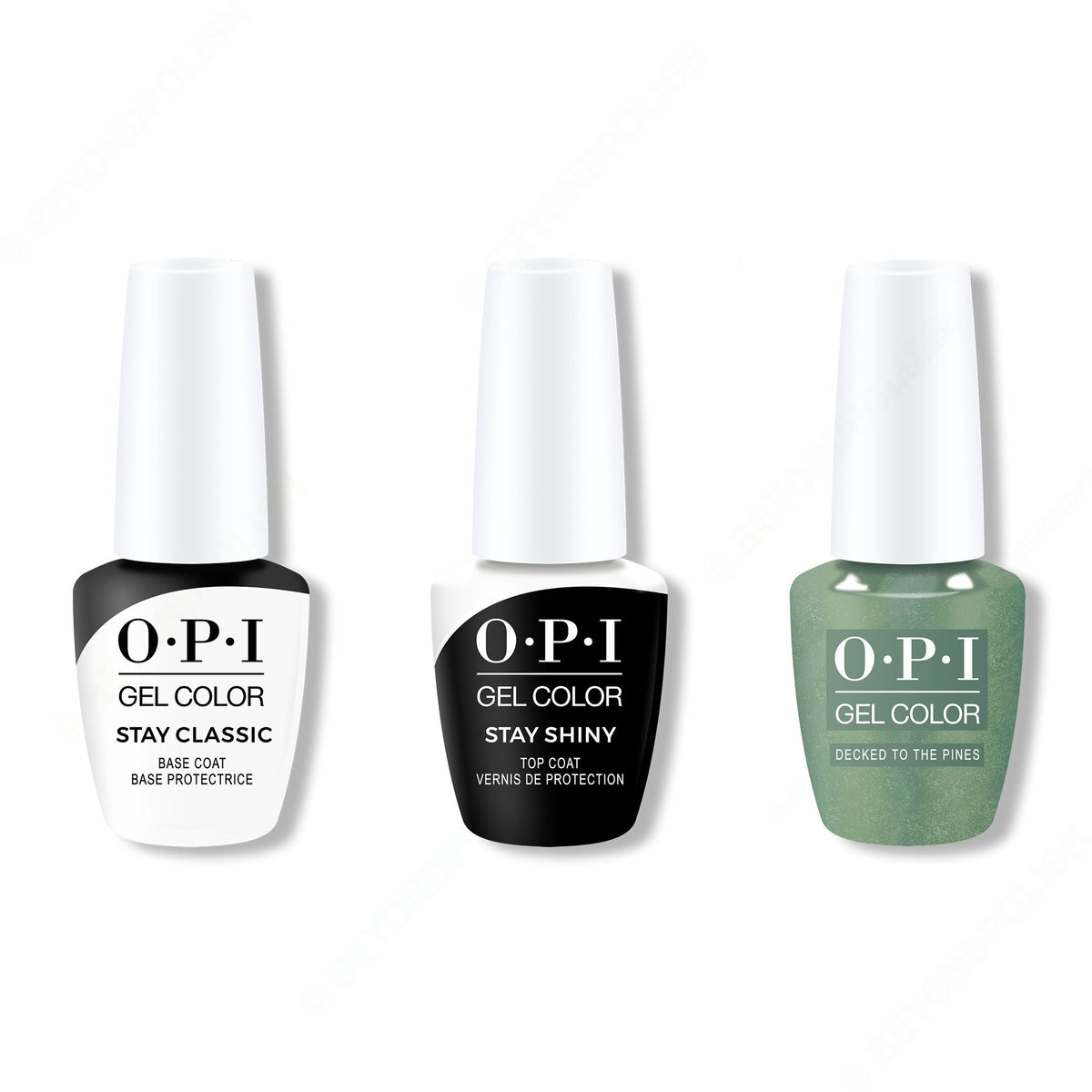 OPI GelColor Combo - Stay Classic Base, Shiny Top & Decked to the Pines - Professional Care