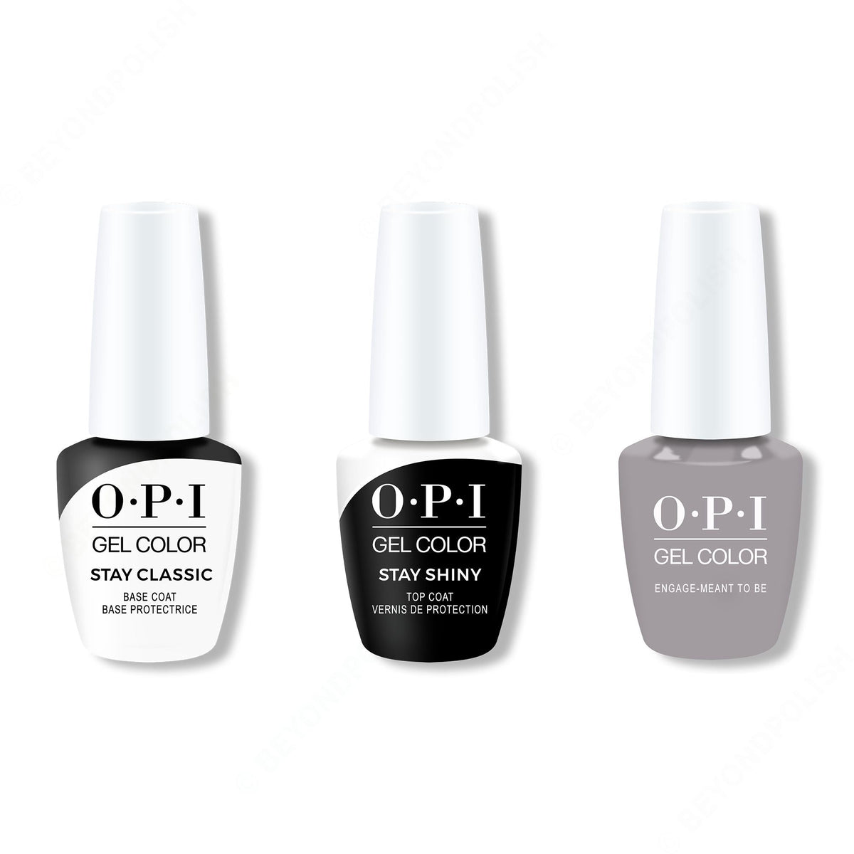 OPI GelColor Combo - Stay Classic Base, Shiny Top & Engage-meant to Be - Professional Care