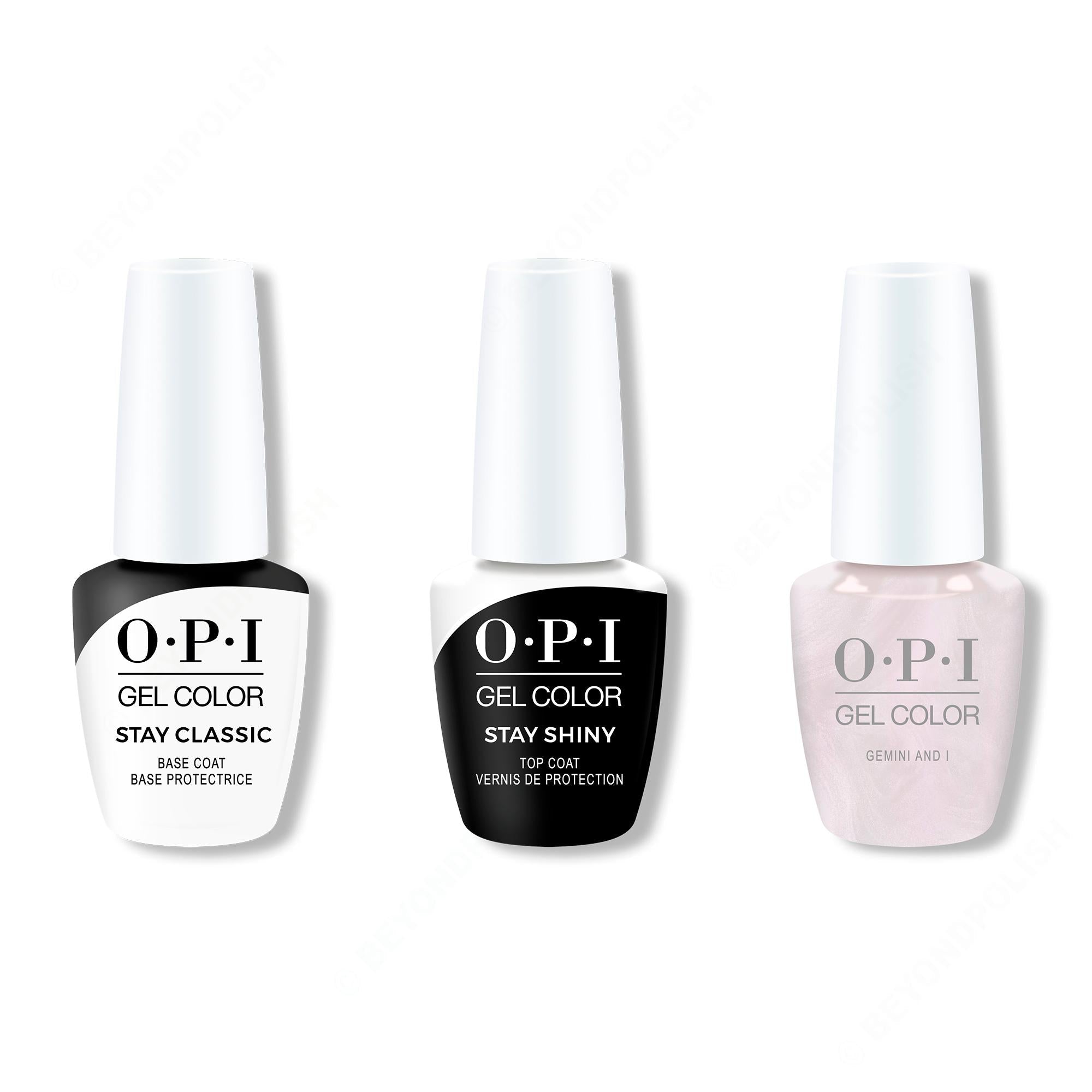 OPI GelColor Combo - Stay Classic Base, Shiny Top & Gemini And I - Professional Care