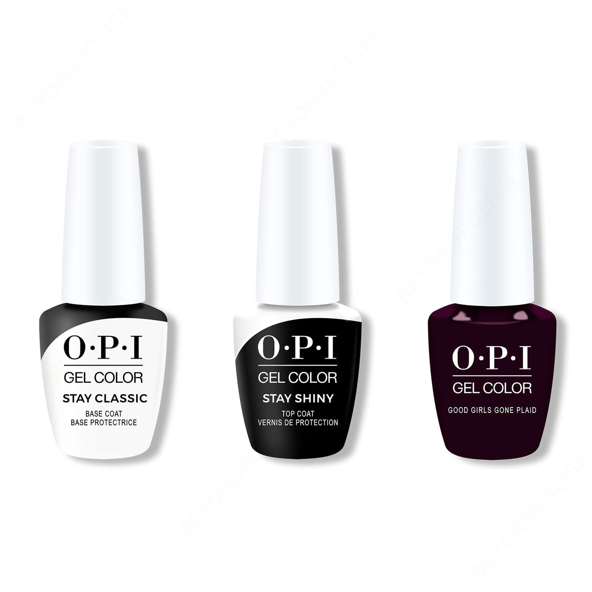 OPI GelColor Combo - Stay Classic Base, Shiny Top & Good Girls Gone Plaid - Professional Care