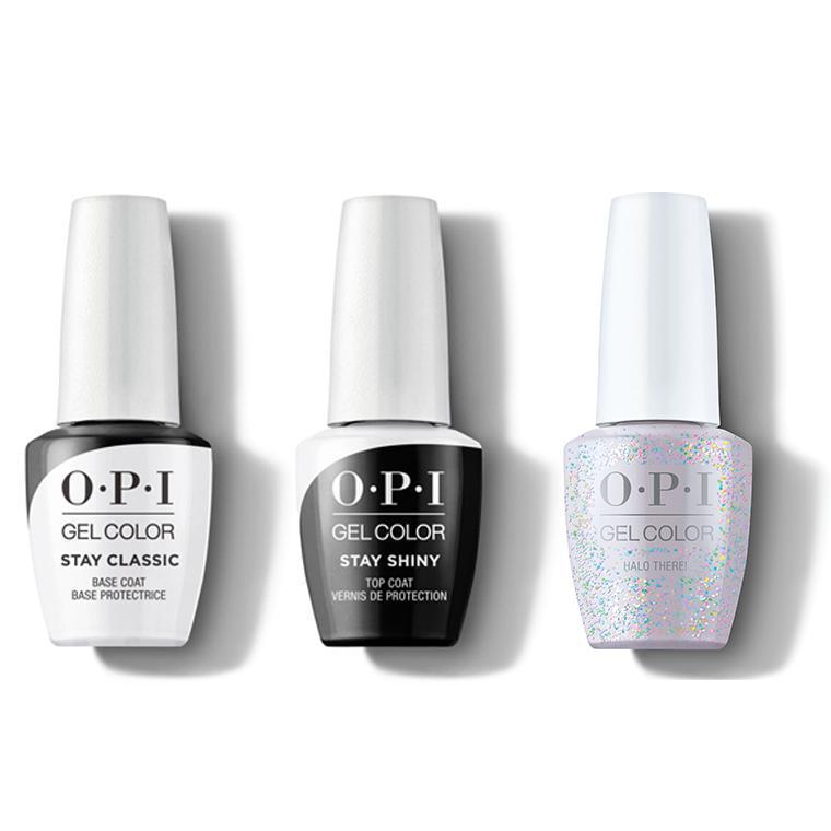 OPI GelColor Combo - Stay Classic Base, Shiny Top & Halo There - Professional Care