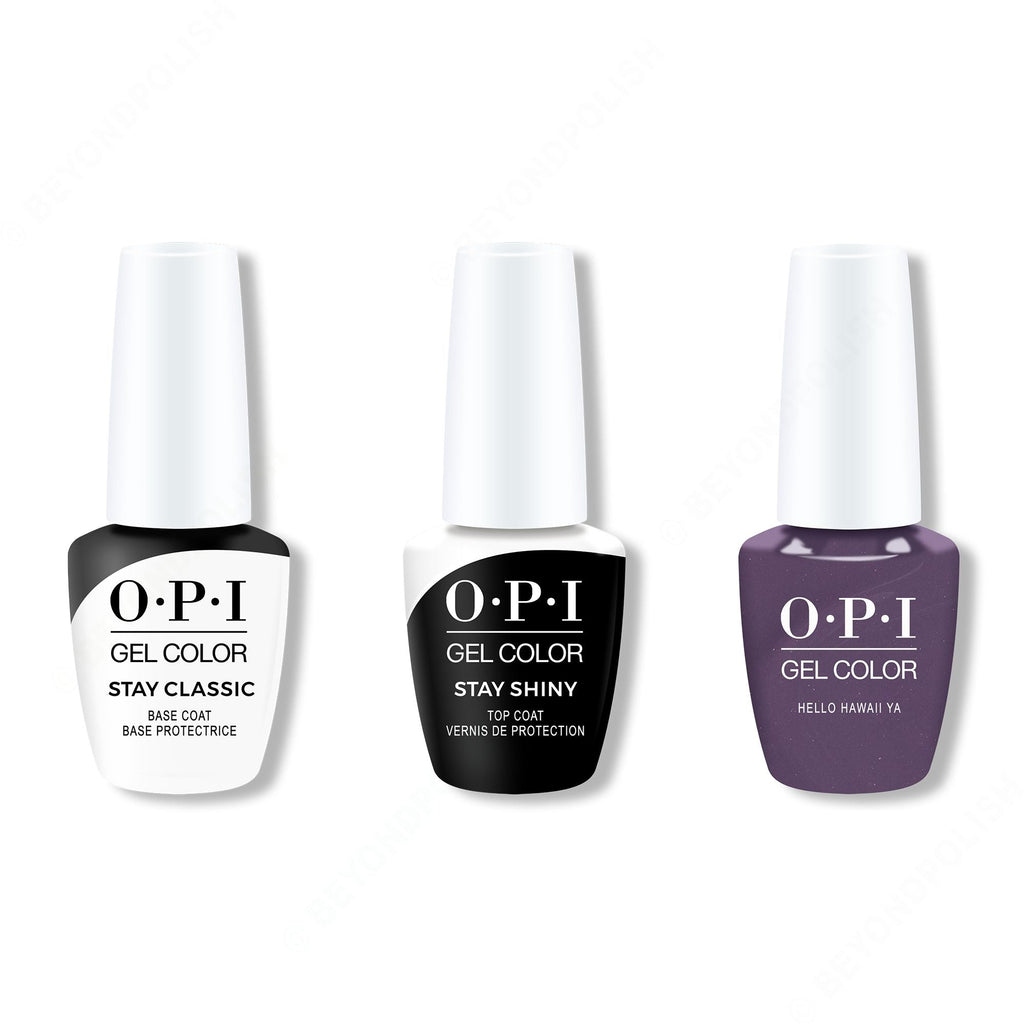 OPI GelColor Combo - Stay Classic Base, Shiny Top & Hello Hawaii Ya - Professional Care