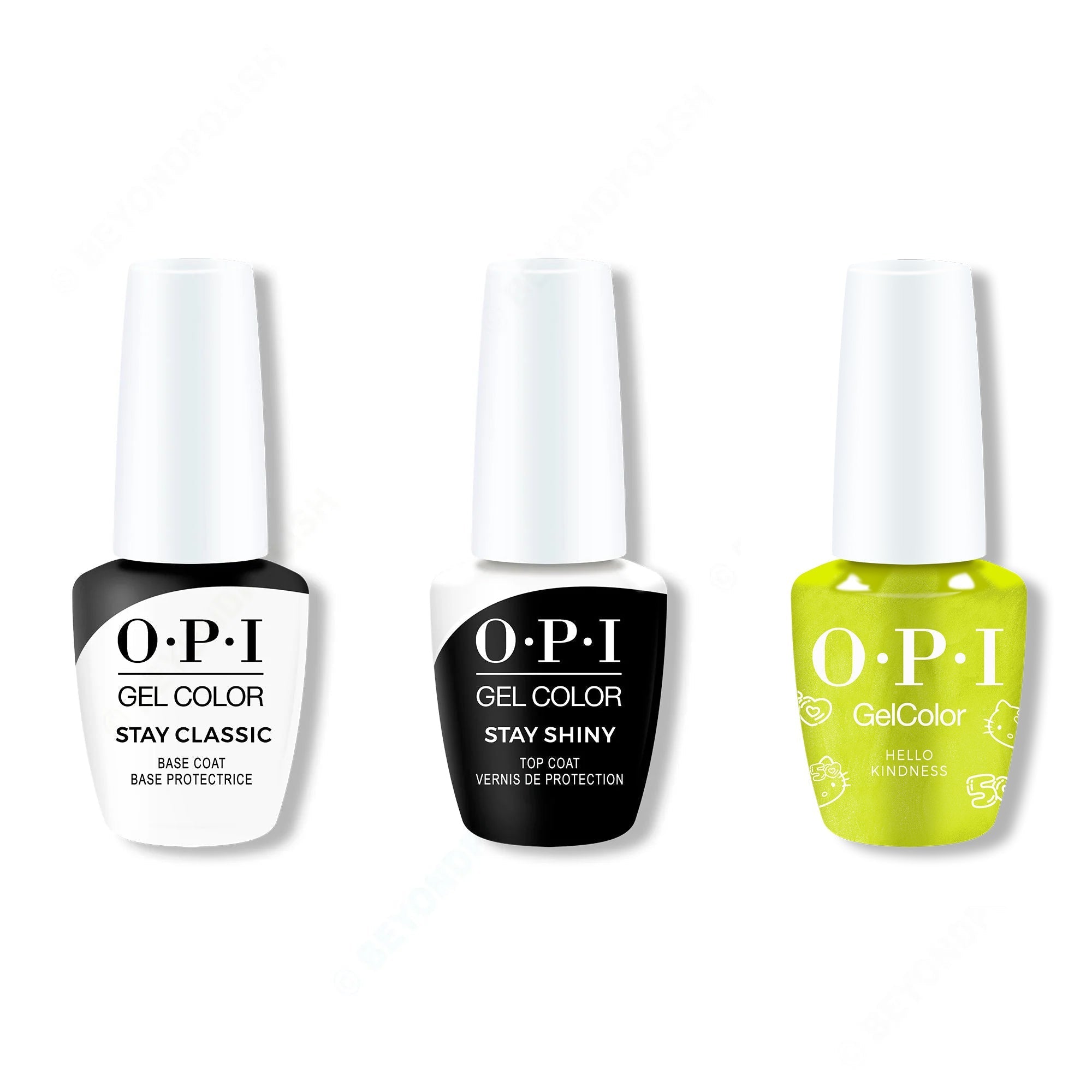OPI GelColor Combo - Stay Classic Base, Shiny Top & Hello Kindness - Professional Care