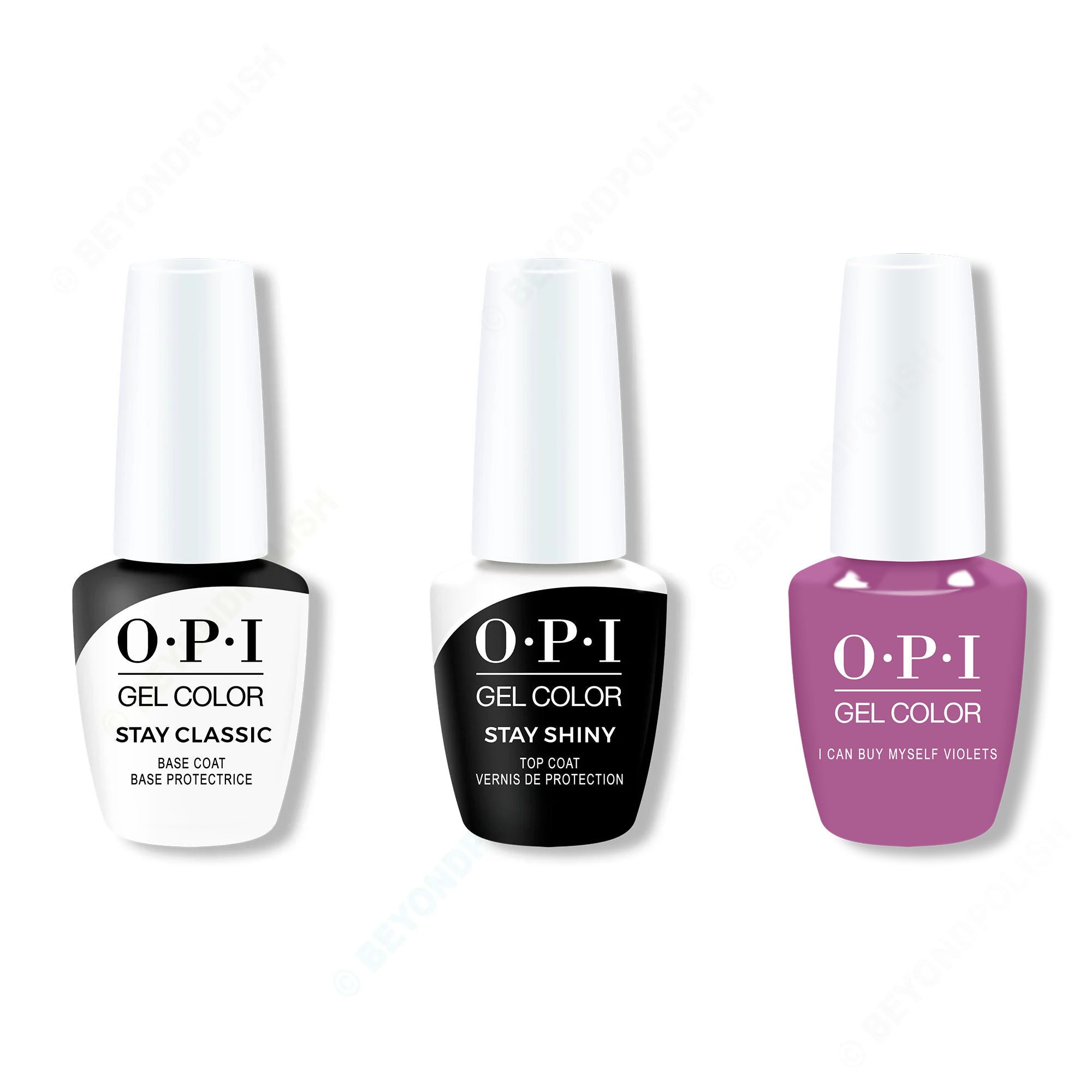 OPI GelColor Combo - Stay Classic Base, Shiny Top & I Can Buy Myself Violets - Professional Care