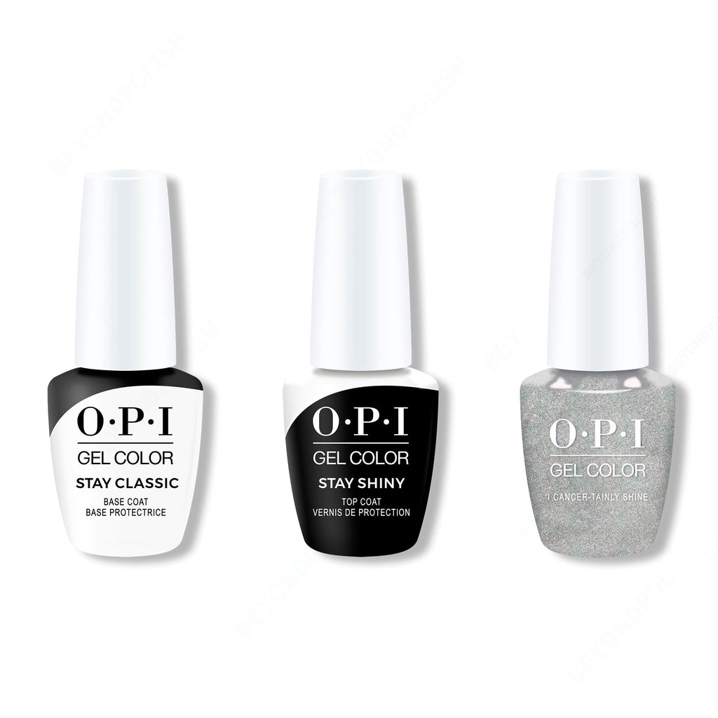 OPI GelColor Combo - Stay Classic Base, Shiny Top & I Cancer-tainly Shine - Professional Care