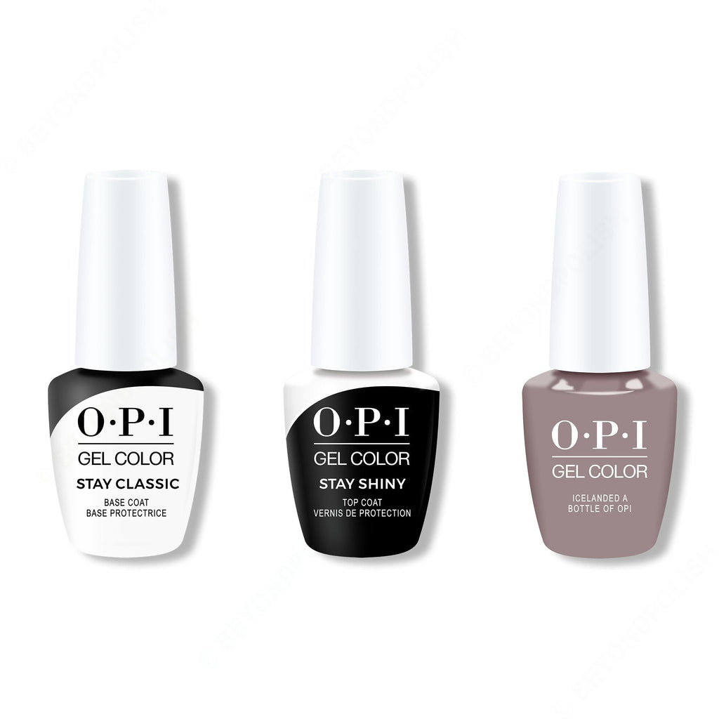 OPI GelColor Combo - Stay Classic Base, Shiny Top & Icelanded a Bottle of OPI