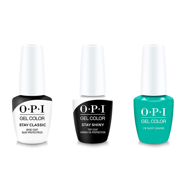 OPI GelColor Combo - Stay Classic Base, Shiny Top & I'm Yacht Leaving - Professional Care