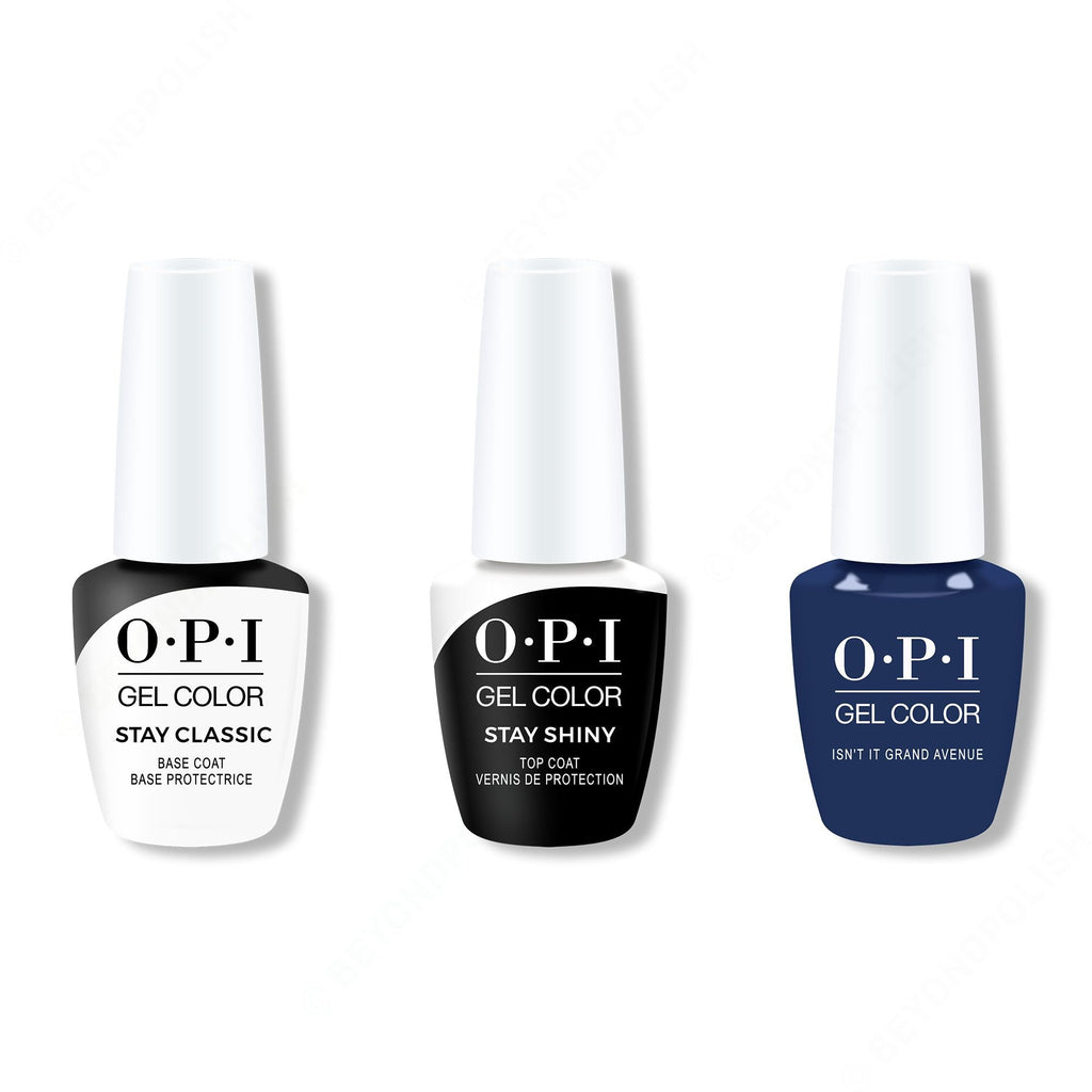OPI GelColor Combo - Stay Classic Base, Shiny Top & Isn't it Grand Avenue - Professional Care