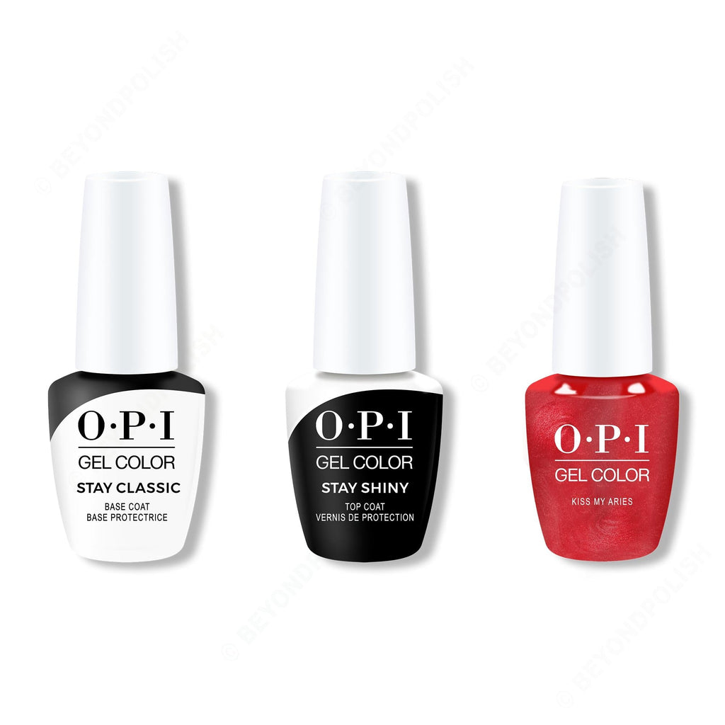 OPI GelColor Combo - Stay Classic Base, Shiny Top & Kiss My Aries - Professional Care