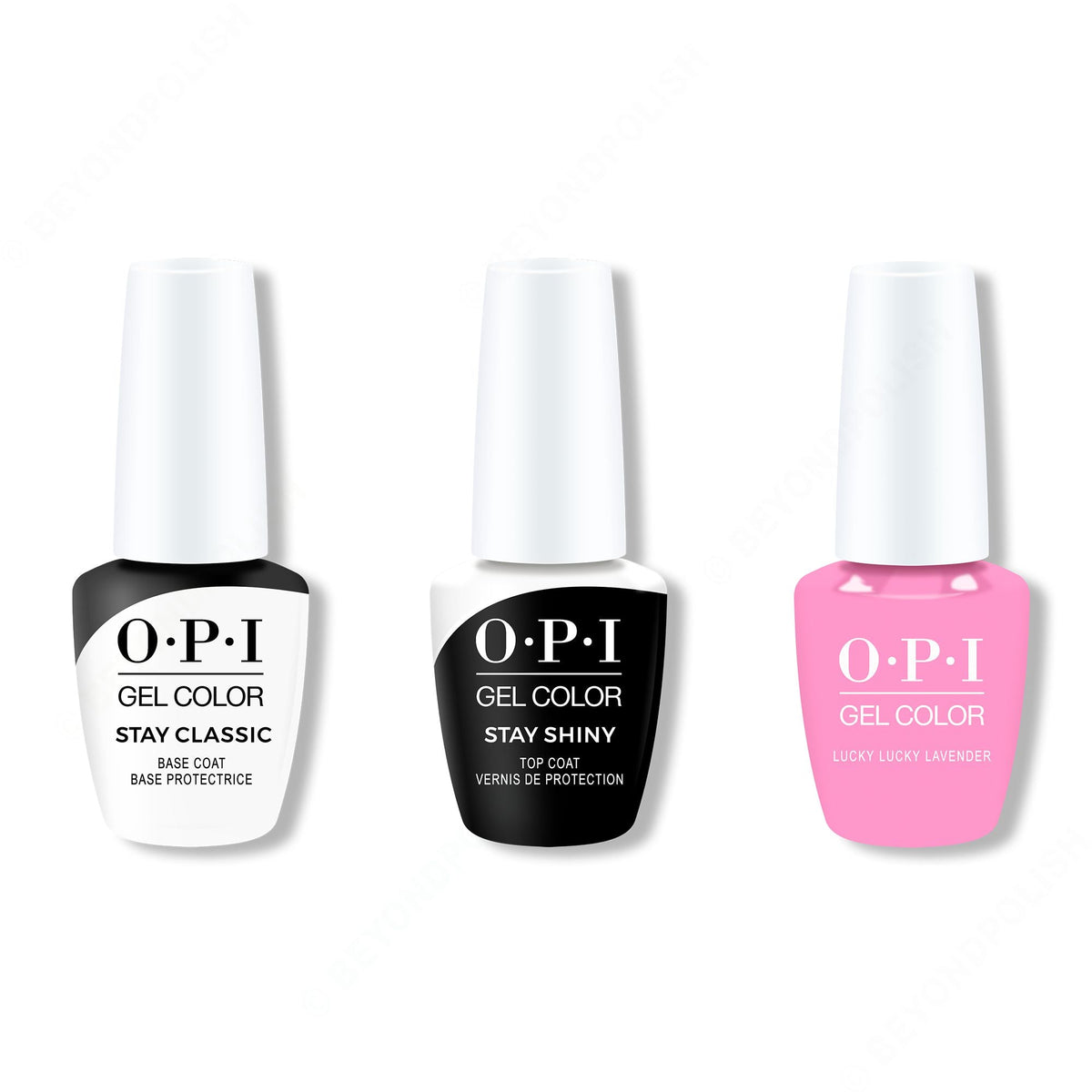 OPI GelColor Combo - Stay Classic Base, Shiny Top & Lucky Lucky Lavender - Professional Care