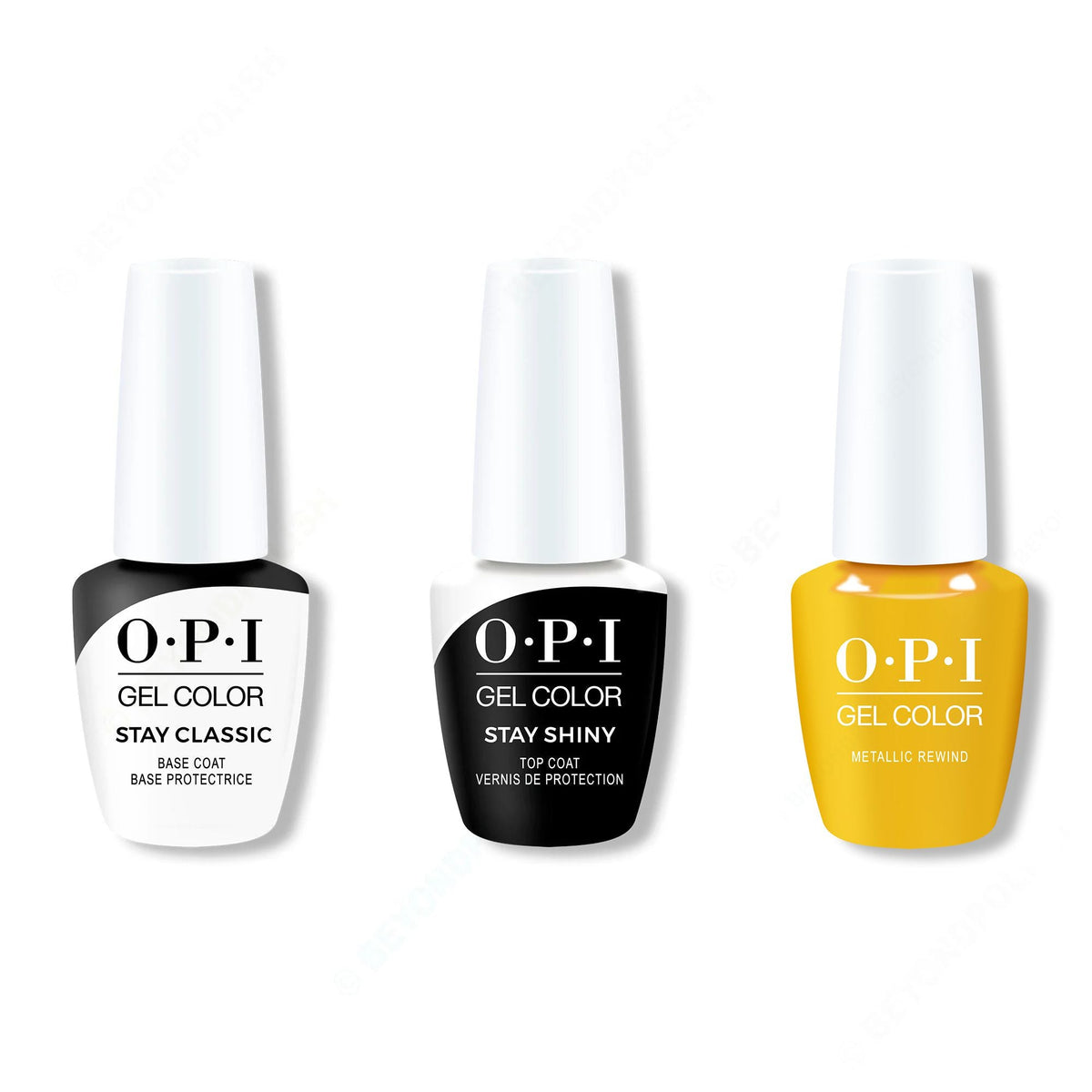 OPI GelColor Combo - Stay Classic Base, Shiny Top & Metallic Rewind