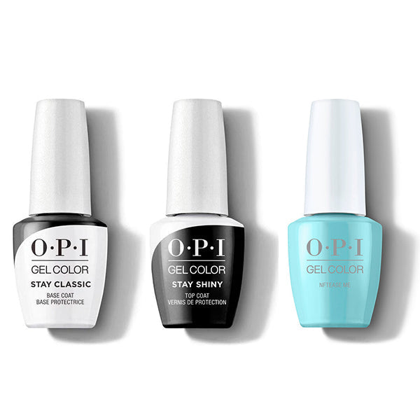 OPI GelColor Combo - Stay Classic Base, Shiny Top & NFTease Me - Professional Care