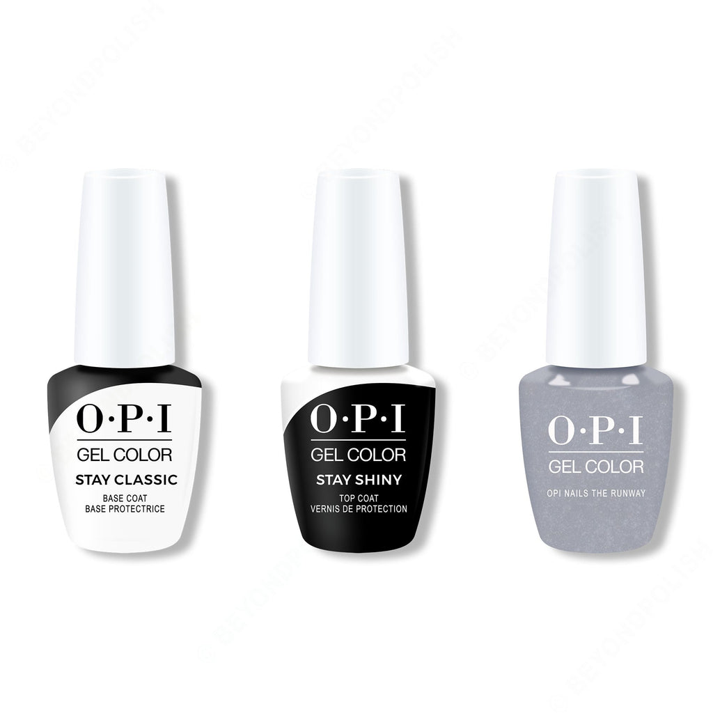 OPI GelColor Combo - Stay Classic Base, Shiny Top & OPI Nails The Runway - Professional Care