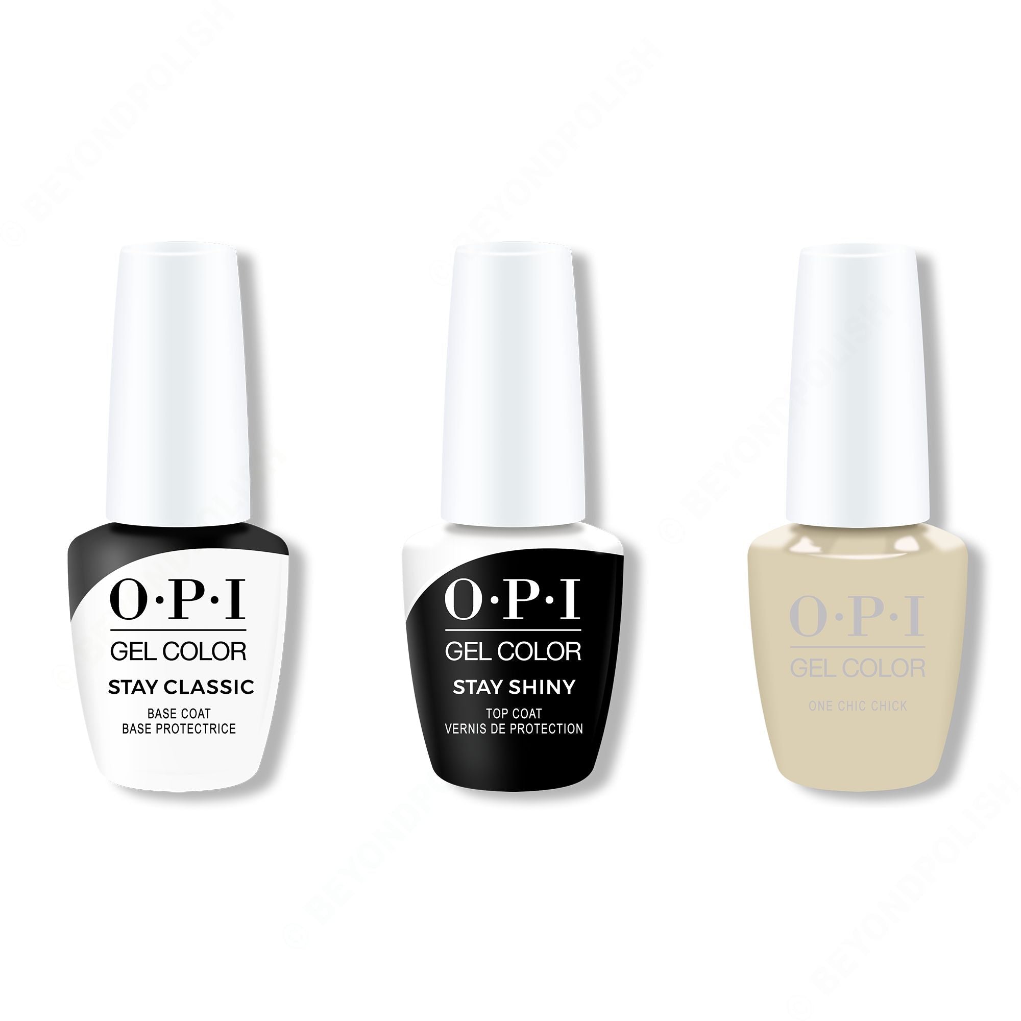 OPI GelColor Combo - Stay Classic Base, Shiny Top & One Chic Chick - Professional Care