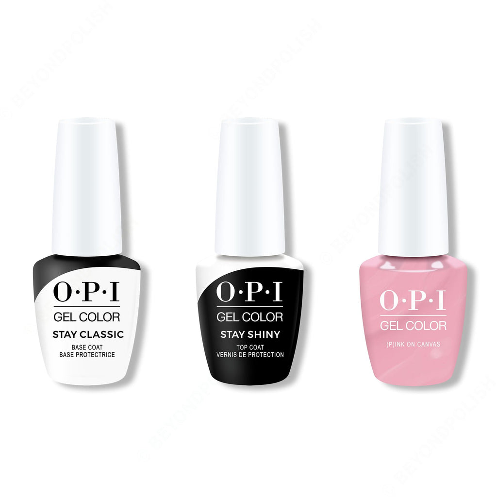 OPI GelColor Combo - Stay Classic Base, Shiny Top & (P)Ink on Canvas - Professional Care