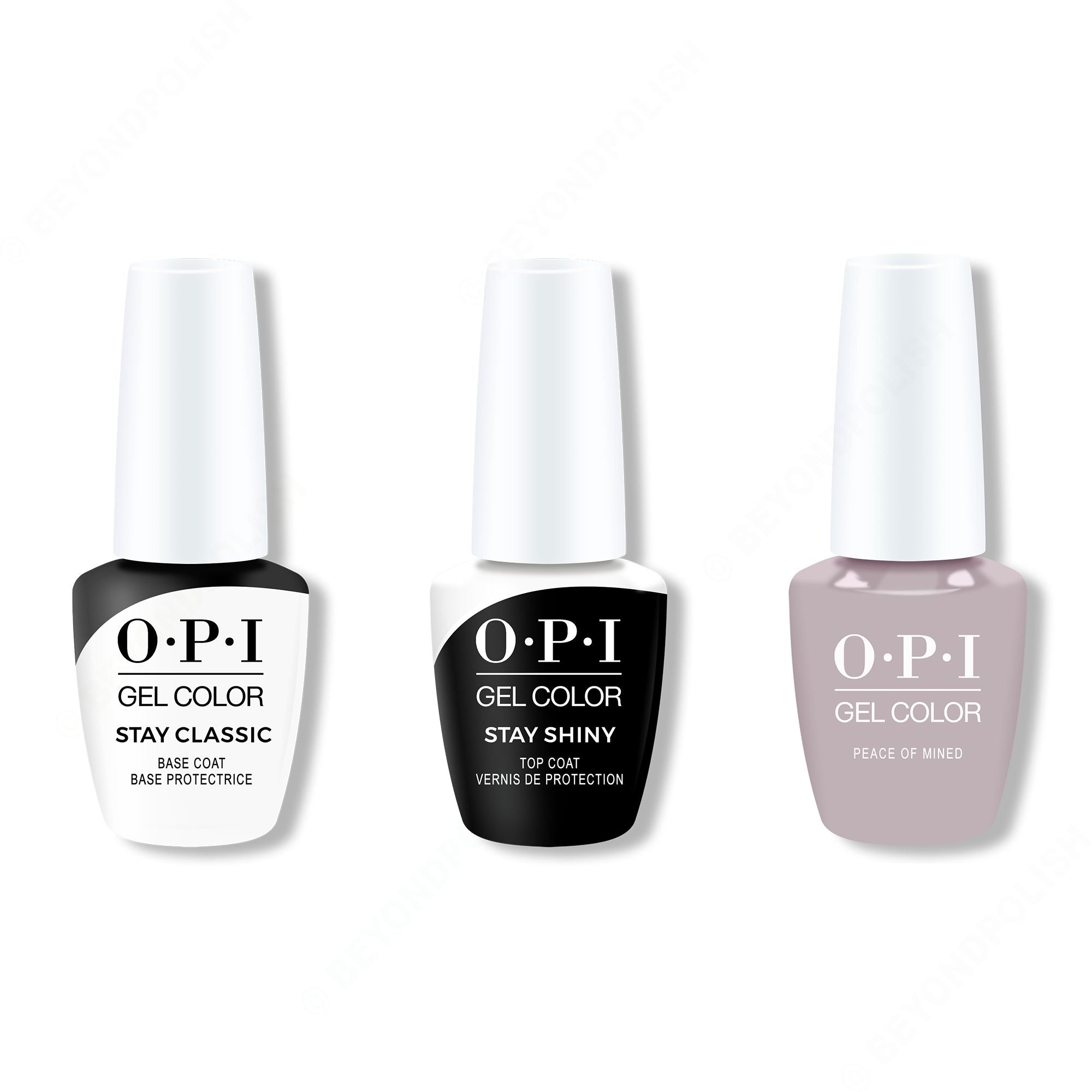 OPI GelColor Combo - Stay Classic Base, Shiny Top & Peace Of Mined - Professional Care
