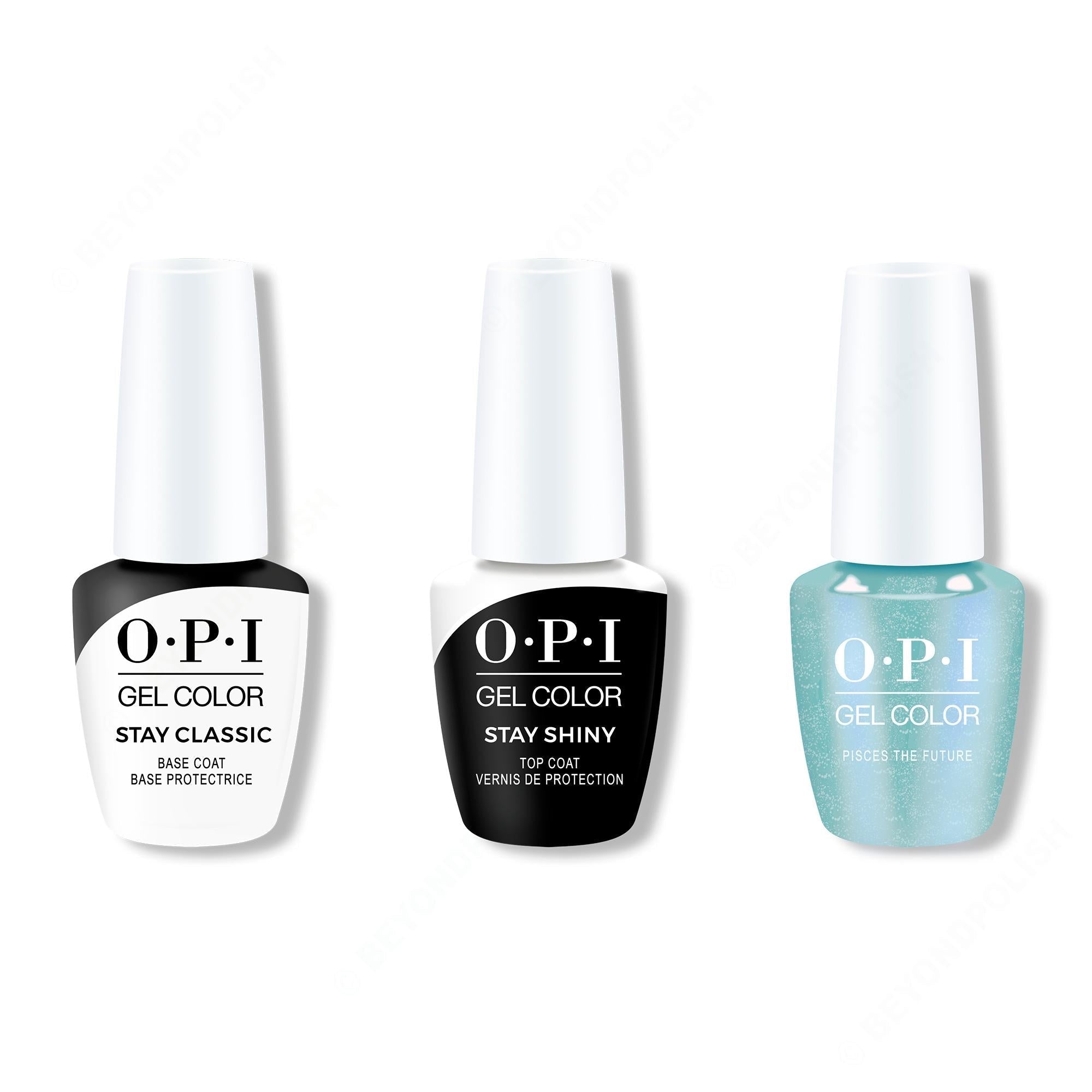 OPI GelColor Combo - Stay Classic Base, Shiny Top & Pisces The Future - Professional Care