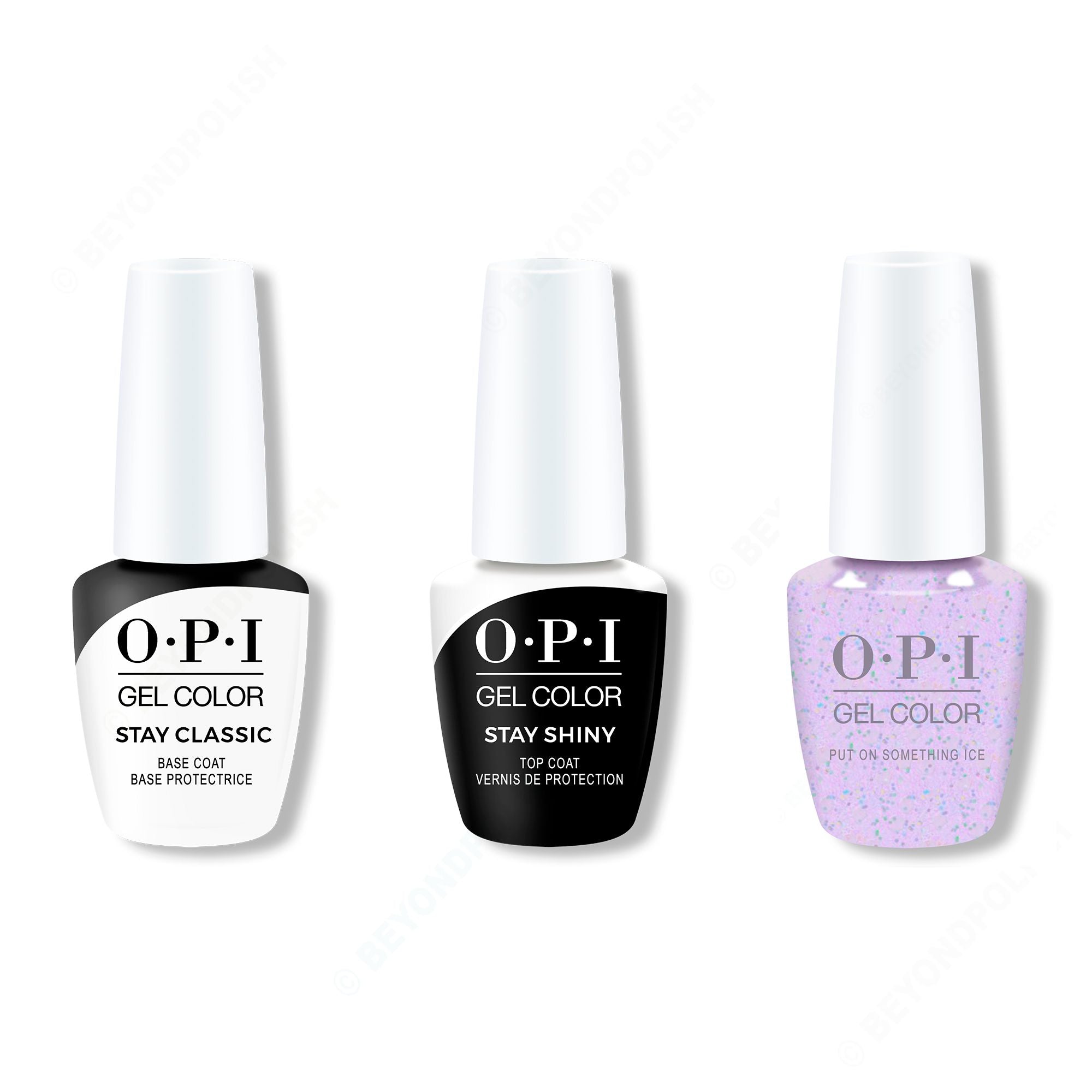 OPI GelColor Combo - Stay Classic Base, Shiny Top & Put On Something Ice - Professional Care