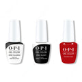 OPI GelColor Combo - Stay Classic Base, Shiny Top & Red Heads Ahead - Professional Care