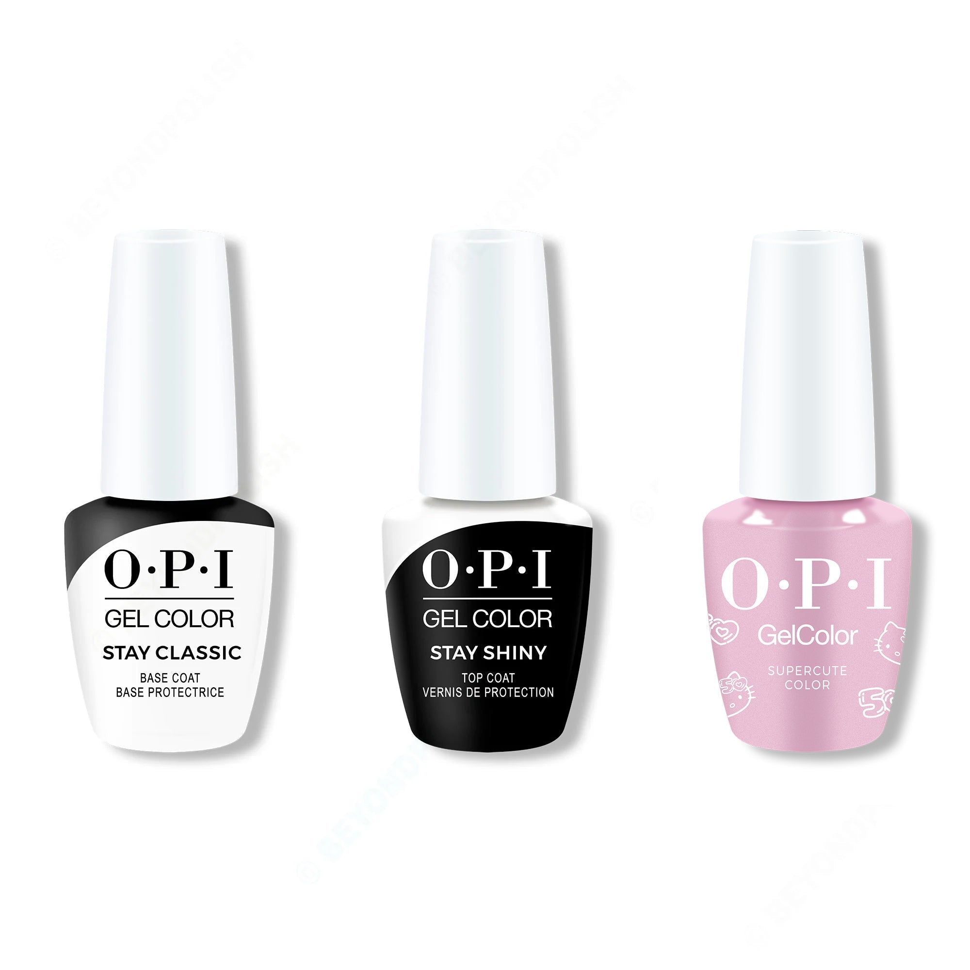 OPI GelColor Combo - Stay Classic Base, Shiny Top & Supercute Color - Professional Care