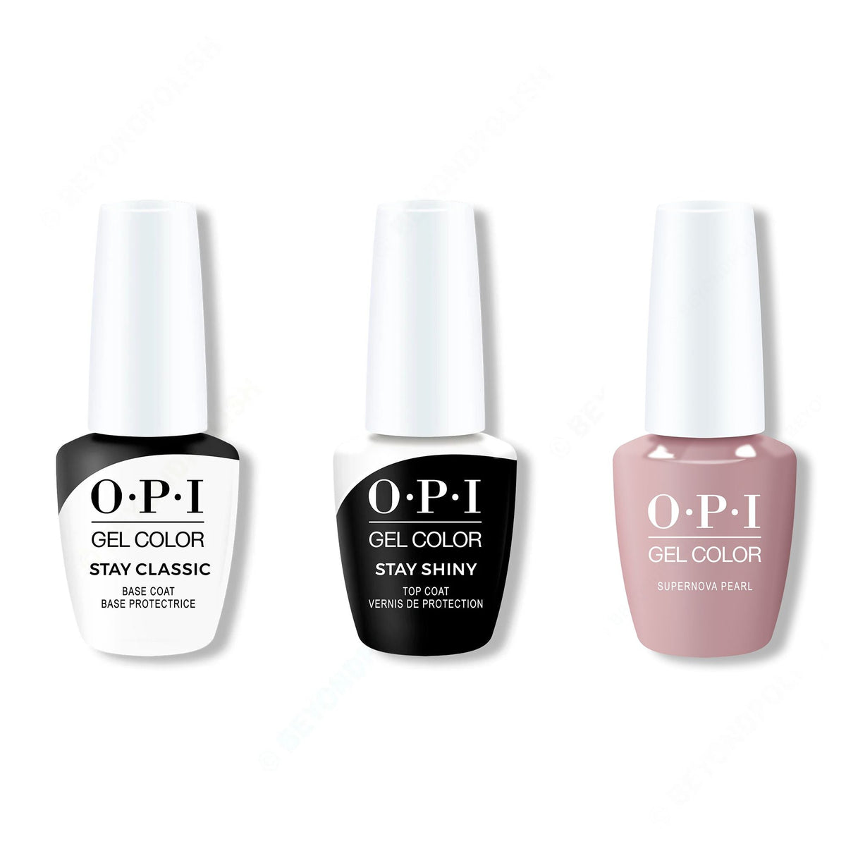 OPI GelColor Combo - Stay Classic Base, Shiny Top & Supernova Pearl - Professional Care