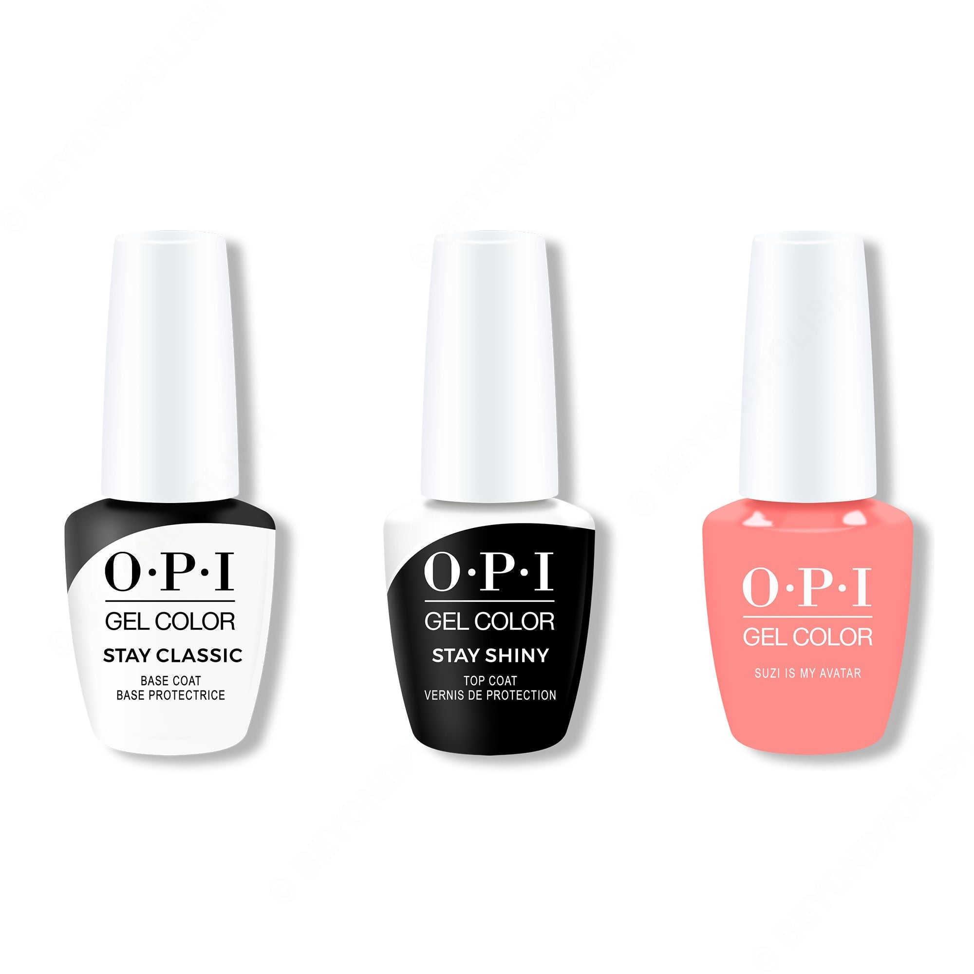 OPI GelColor Combo - Stay Classic Base, Shiny Top & Suzi is My Avatar - Professional Care