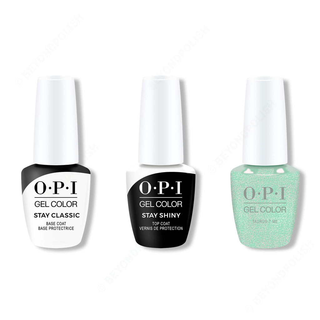 OPI GelColor Combo - Stay Classic Base, Shiny Top & Taurus-t Me - Professional Care