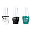 OPI GelColor Combo - Stay Classic Base, Shiny Top & Tealing Festive - Professional Care
