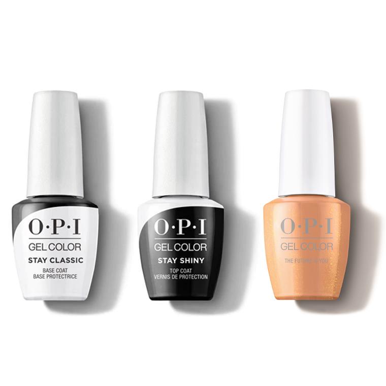OPI GelColor Combo - Stay Classic Base, Shiny Top & The Future is You - Professional Care