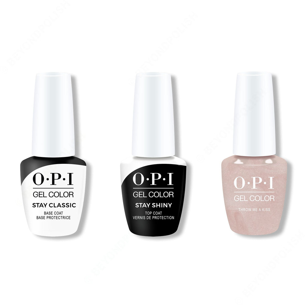 OPI GelColor Combo - Stay Classic Base, Shiny Top & Throw Me a Kiss - Professional Care