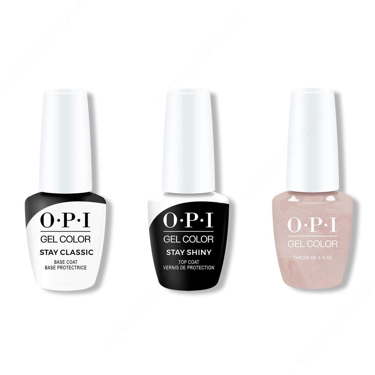 OPI GelColor Combo - Stay Classic Base, Shiny Top & Throw Me a Kiss - Professional Care