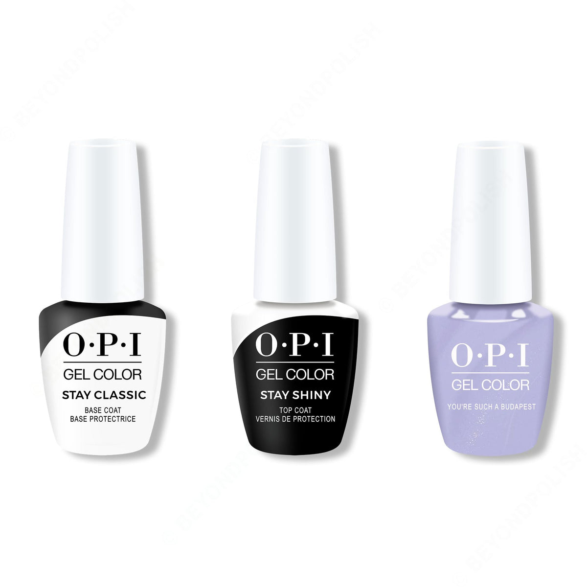 OPI GelColor Combo - Stay Classic Base, Shiny Top & Youre Such A BudaPest - Professional Care
