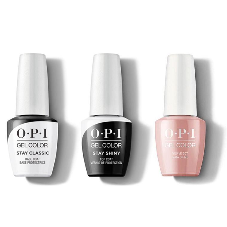 OPI GelColor Combo - Stay Classic Base, Shiny Top & Youve Got Nata On Me - Professional Care