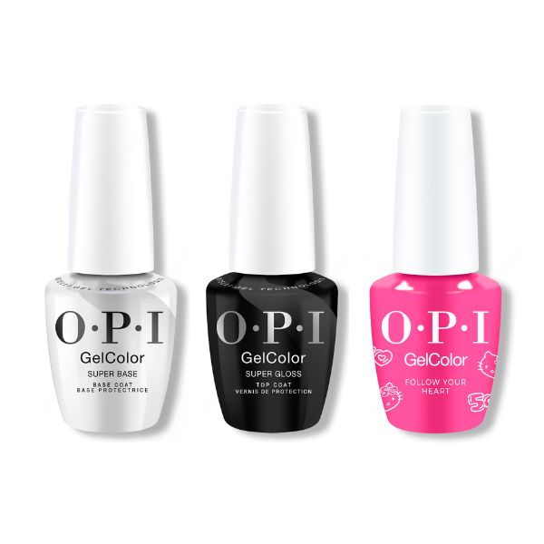 OPI GelColor Combo - Super Base, Super Gloss Top & Follow Your Heart