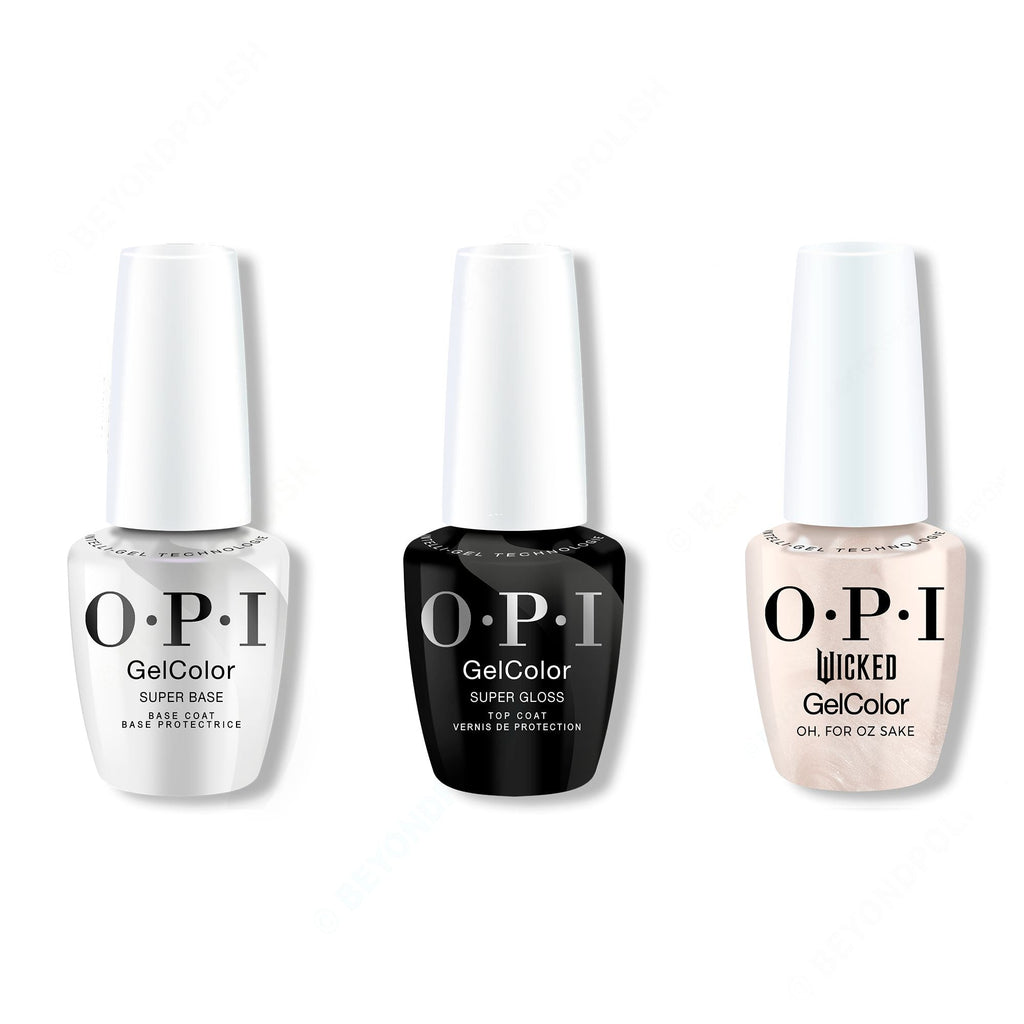 OPI GelColor Combo - Super Base, Super Gloss Top & Oh, For Oz Sake - Professional Care