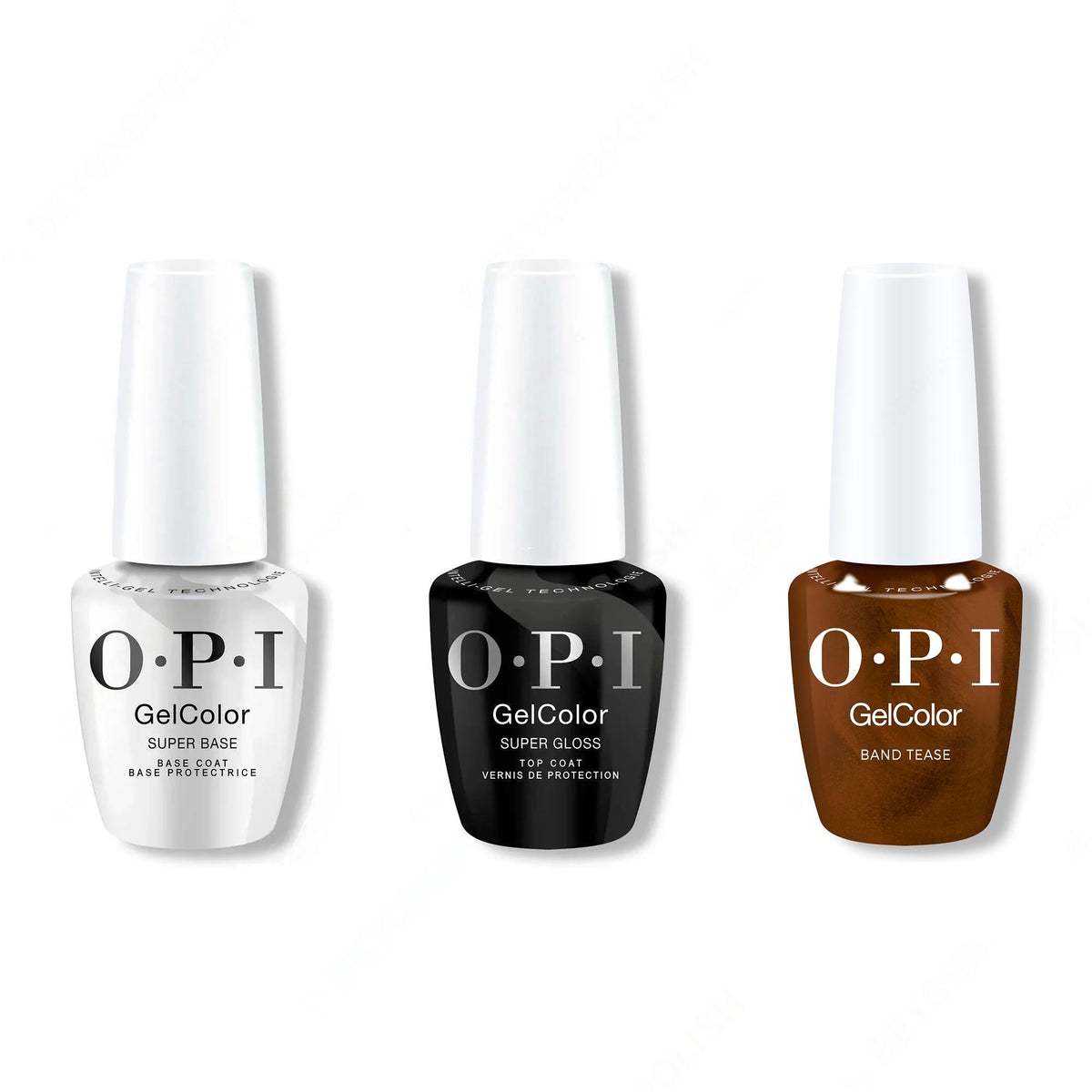 OPI GelColor Intelli-Gel Combo - Super Base Coat, Super Gloss Top Coat & Band Tease