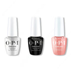 OPI GelColor Intelli-Gel Combo - Super Base Coat, Super Gloss Top Coat & Barefoot In Barcelona - Professional Care