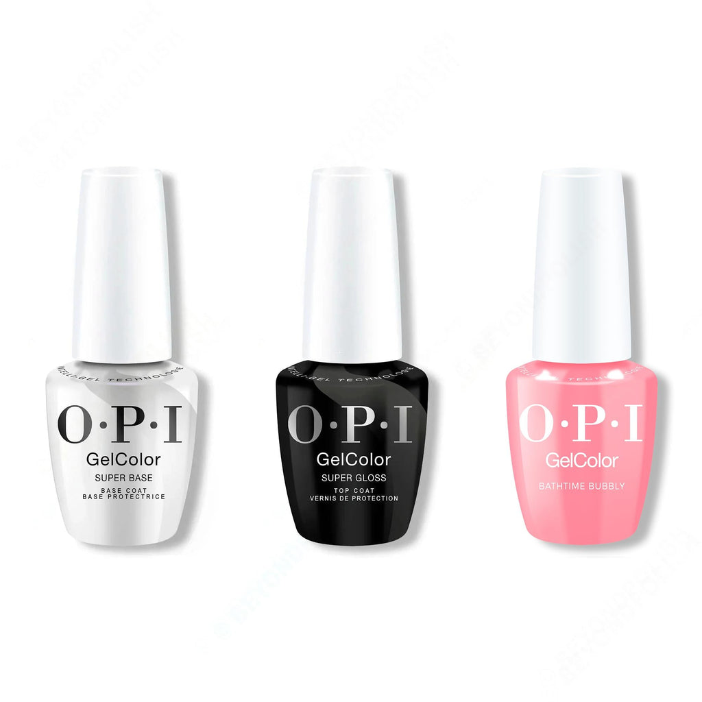 OPI GelColor Intelli-Gel Combo - Super Base Coat, Super Gloss Top Coat & Bathtime Bubbly - OPIcons Spring 2026