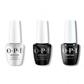 OPI GelColor Intelli-Gel Combo - Super Base Coat, Super Gloss Top Coat & Black Onyx